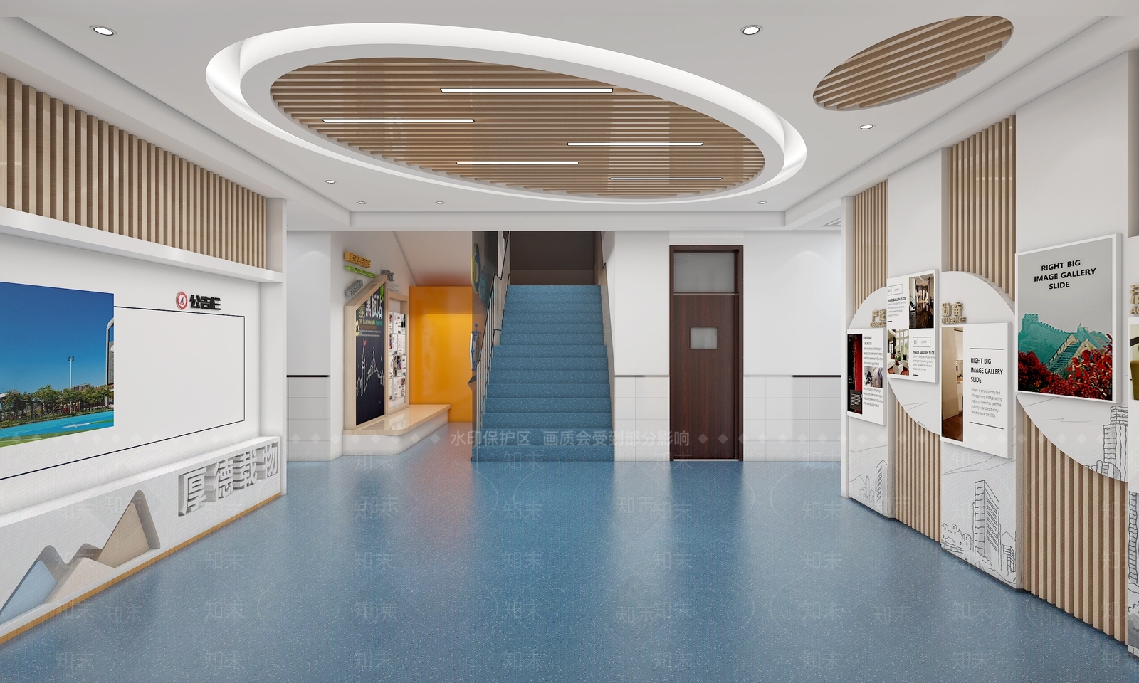 现代学校大厅3D模型下载【ID:1136430554】