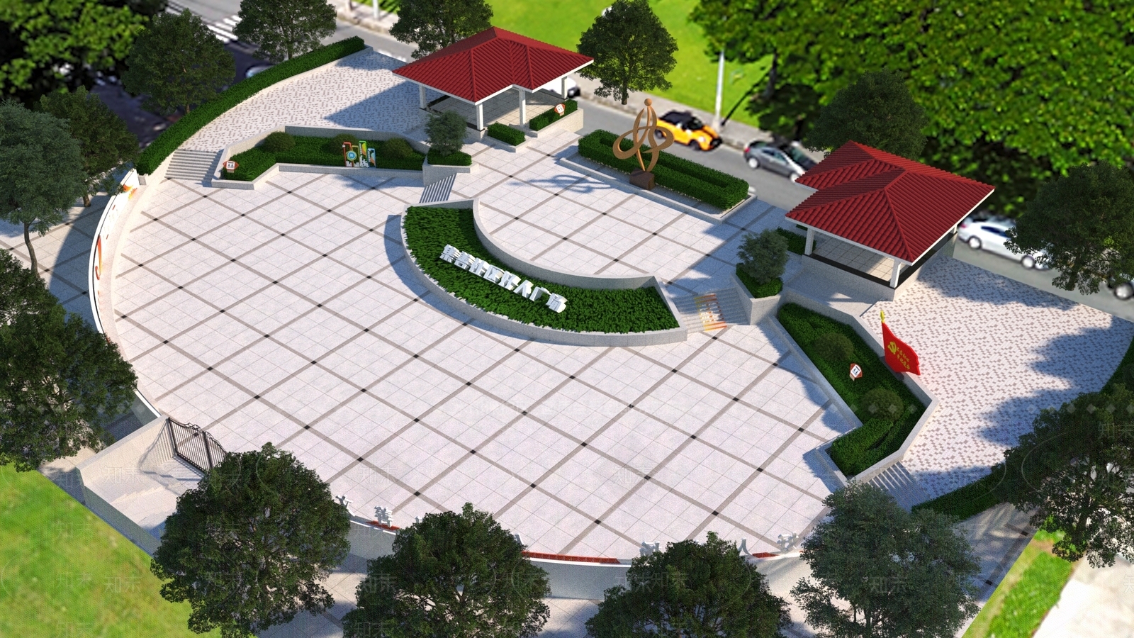 现代好人广场3D模型下载【ID:1136427365】_知末3d模型网