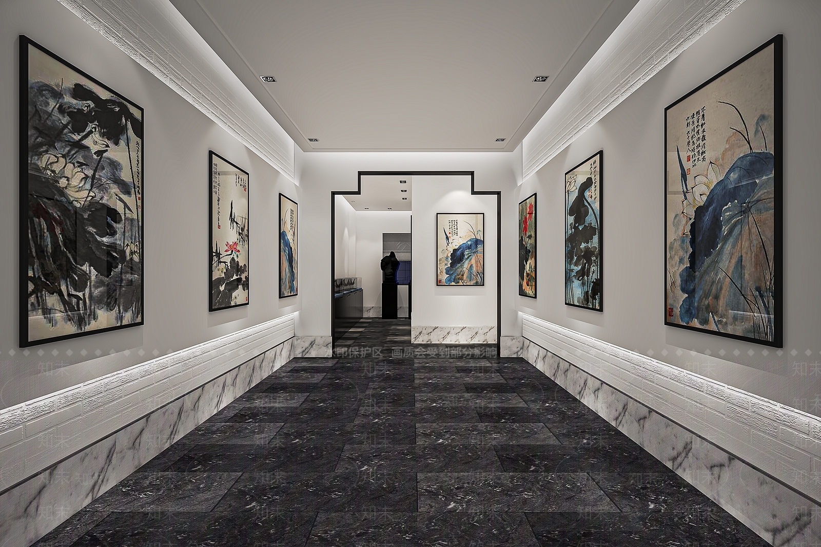 新中式美术展厅SU模型下载【ID:1136433331】