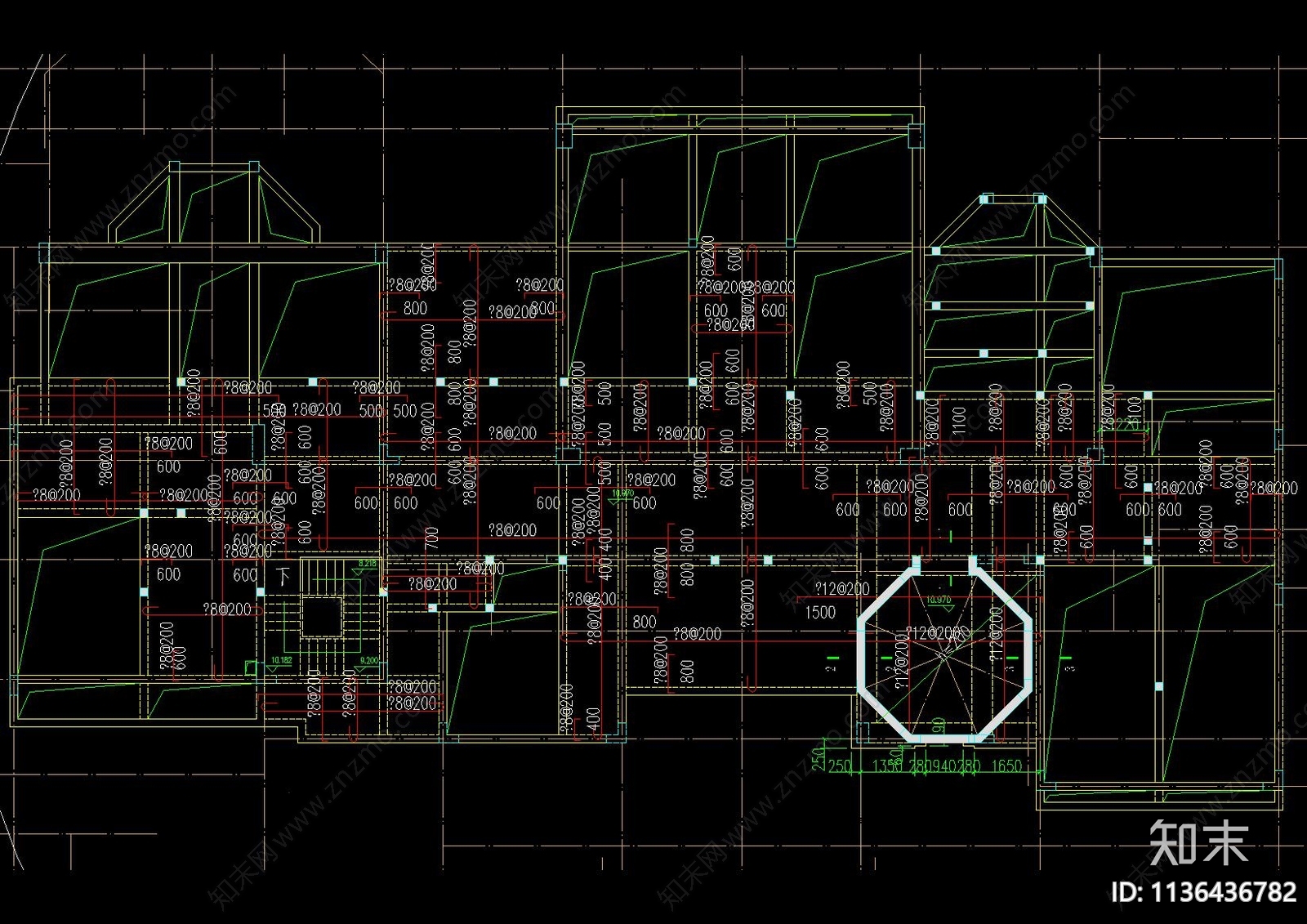 欧式三层私人别墅会所建筑cad施工图下载【ID:1136436782】