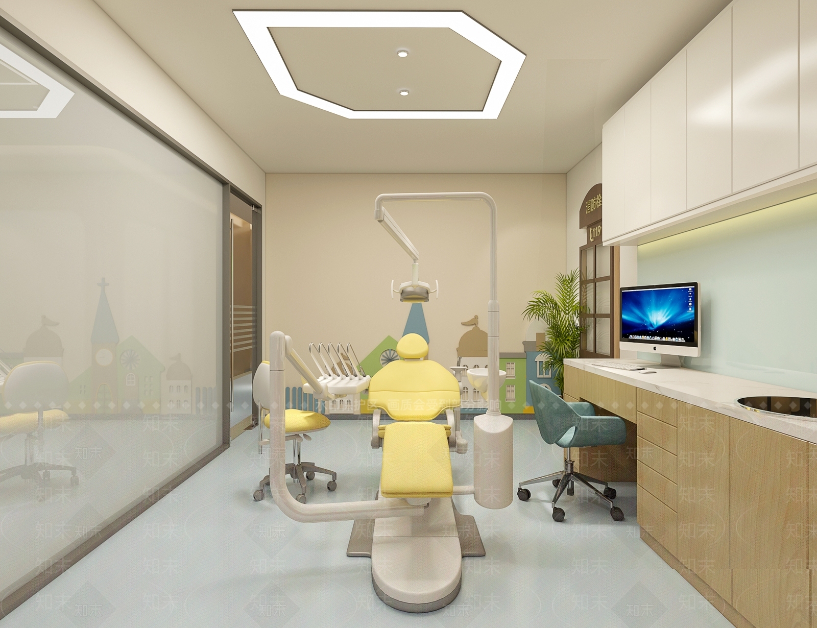 现代牙科诊室3D模型下载【ID:1136439974】_知末3d模型网