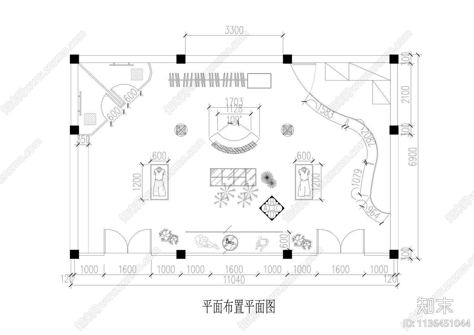 某服装专卖店全套装饰cad施工图下载【ID:1136451044】