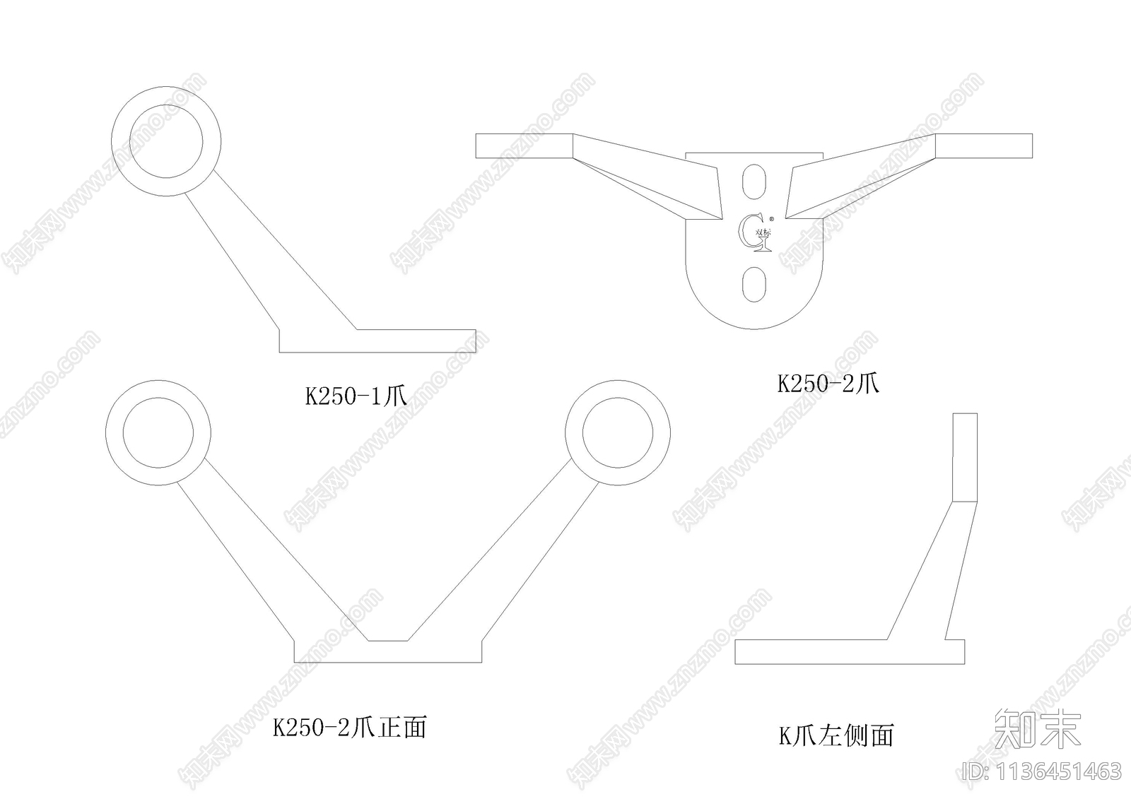 玻璃幕墙构件cad施工图下载【ID:1136451463】