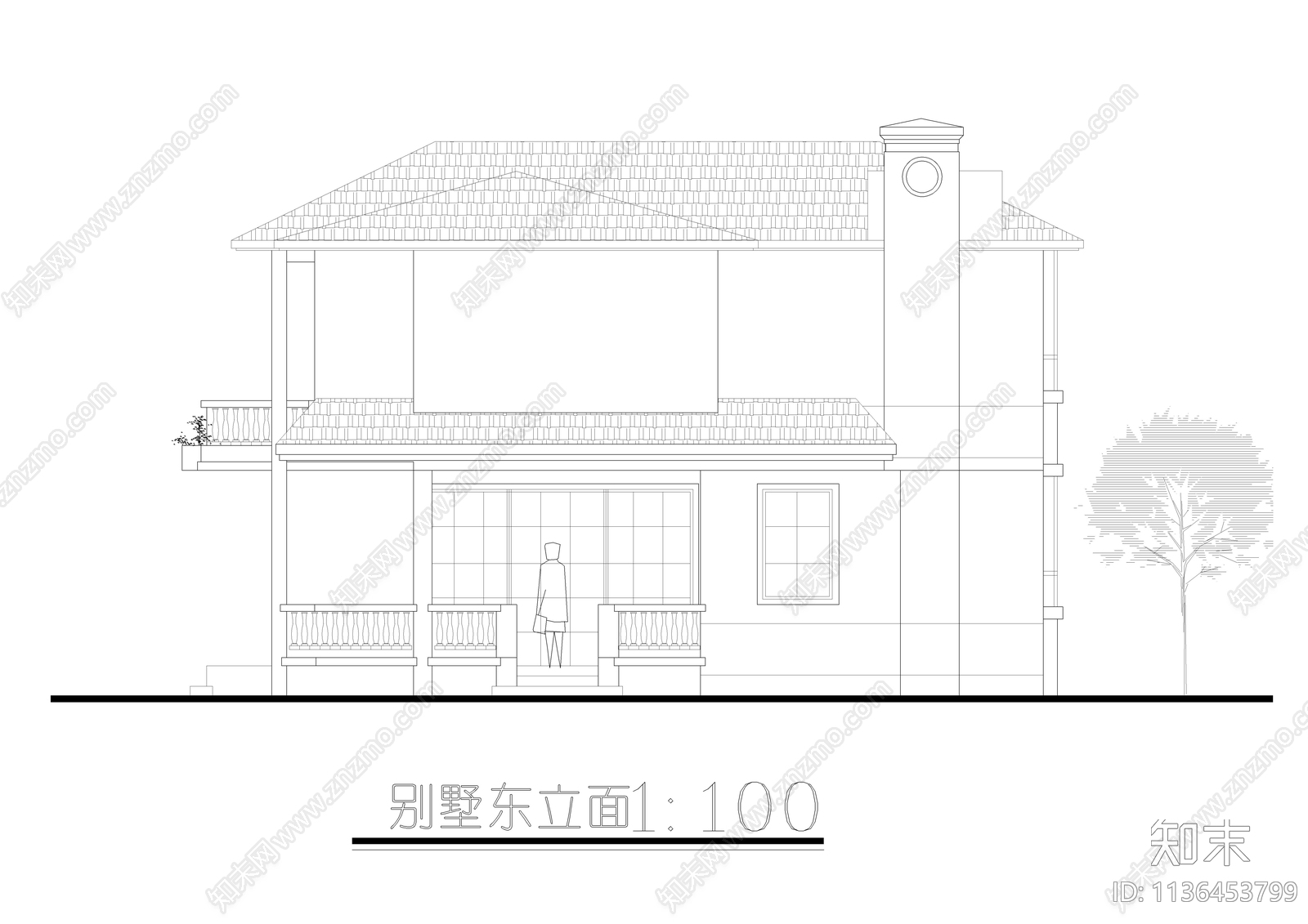 二层自建别墅cad施工图下载【ID:1136453799】