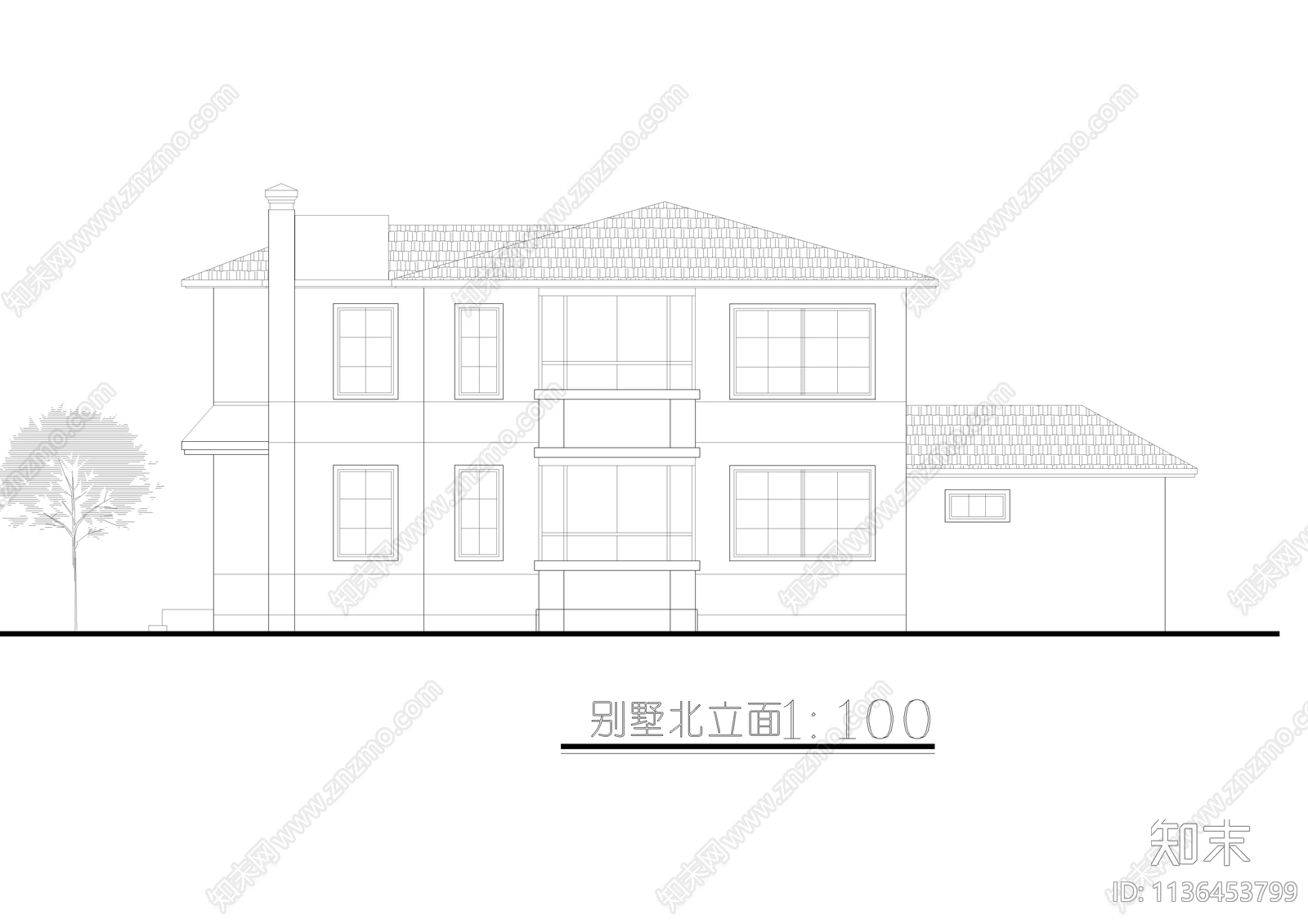 二层自建别墅cad施工图下载【ID:1136453799】