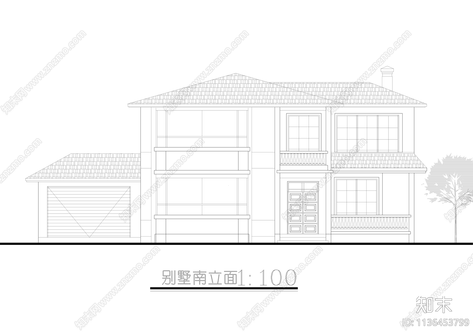 二层自建别墅cad施工图下载【ID:1136453799】