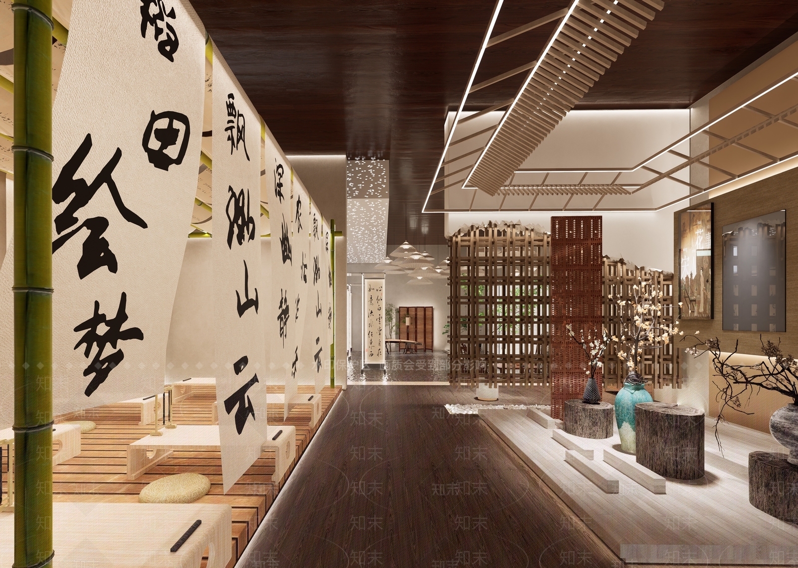 新中式农村文化展厅SU模型下载【ID:1222226173】