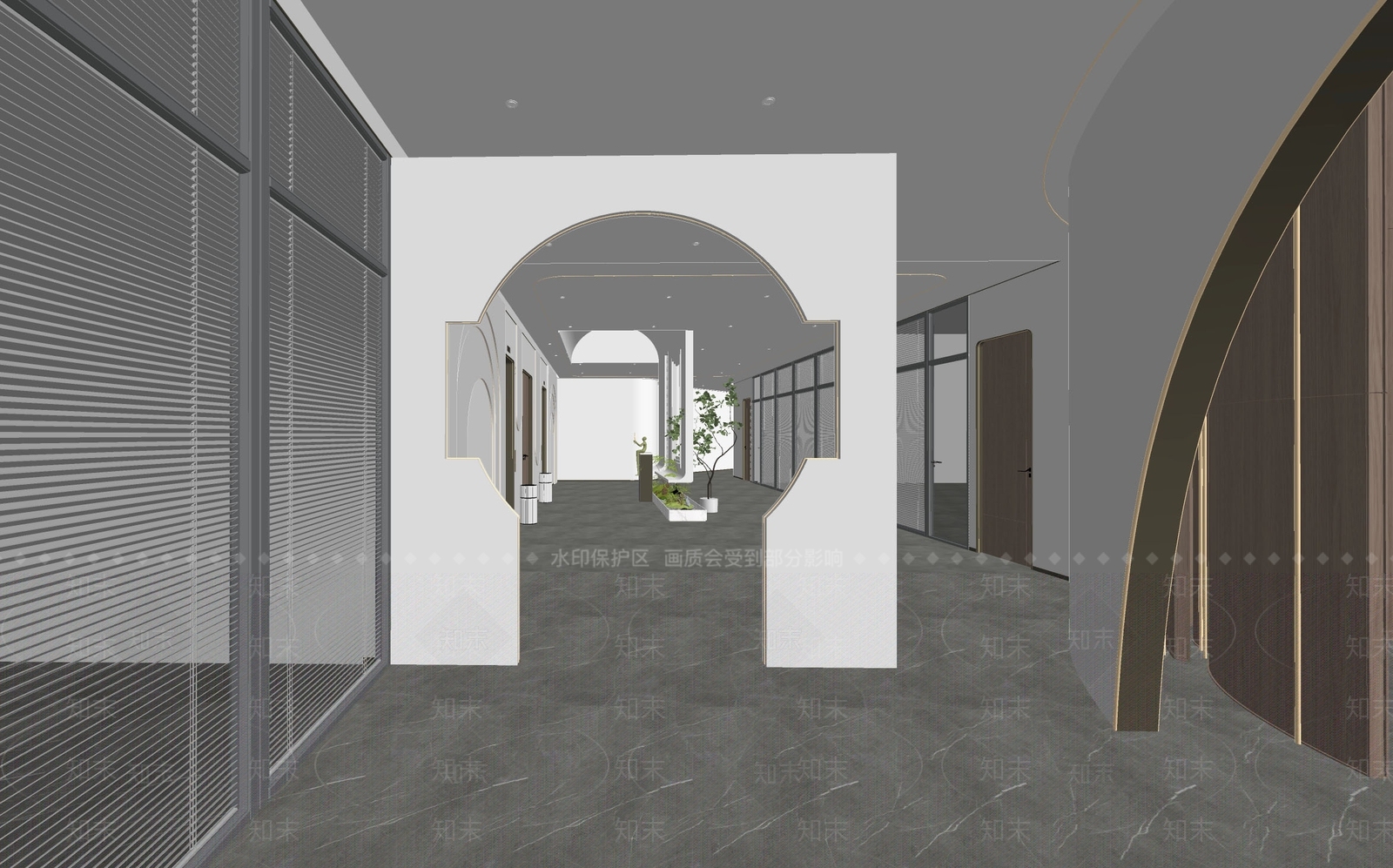 现代公司大堂SU模型下载【ID:1136457119】