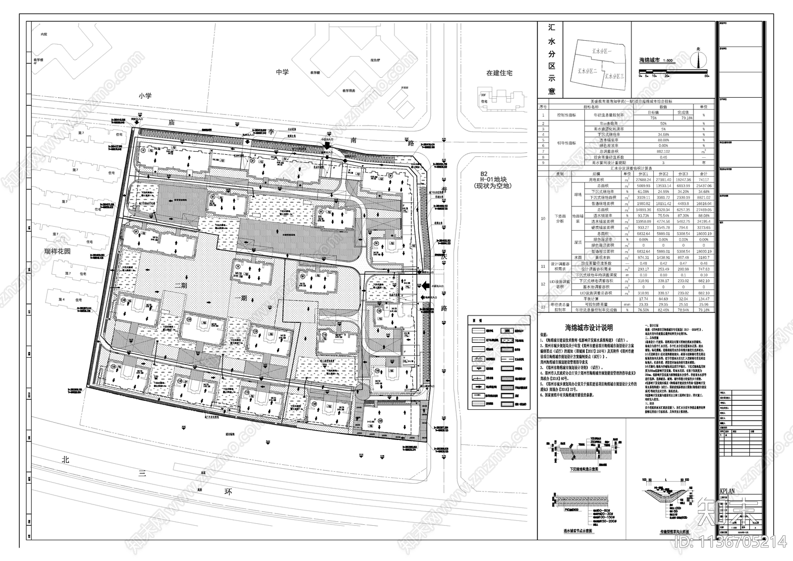 小区海绵城市报建平面图施工图下载【ID:1136705214】