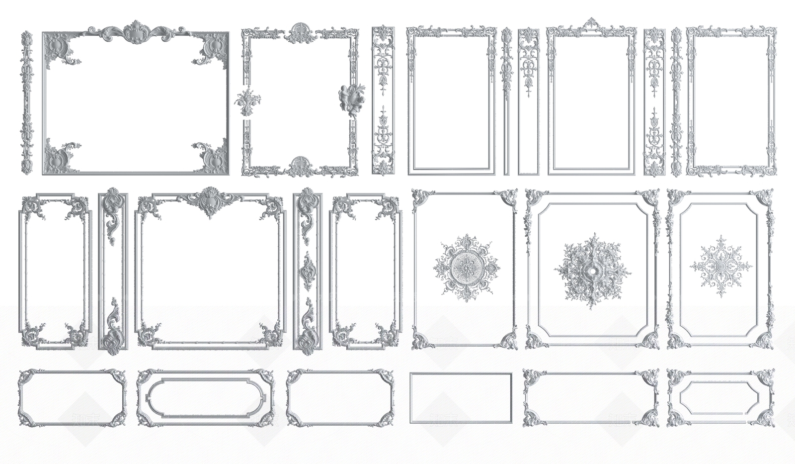 欧式石膏线条3D模型下载【ID:1136458502】