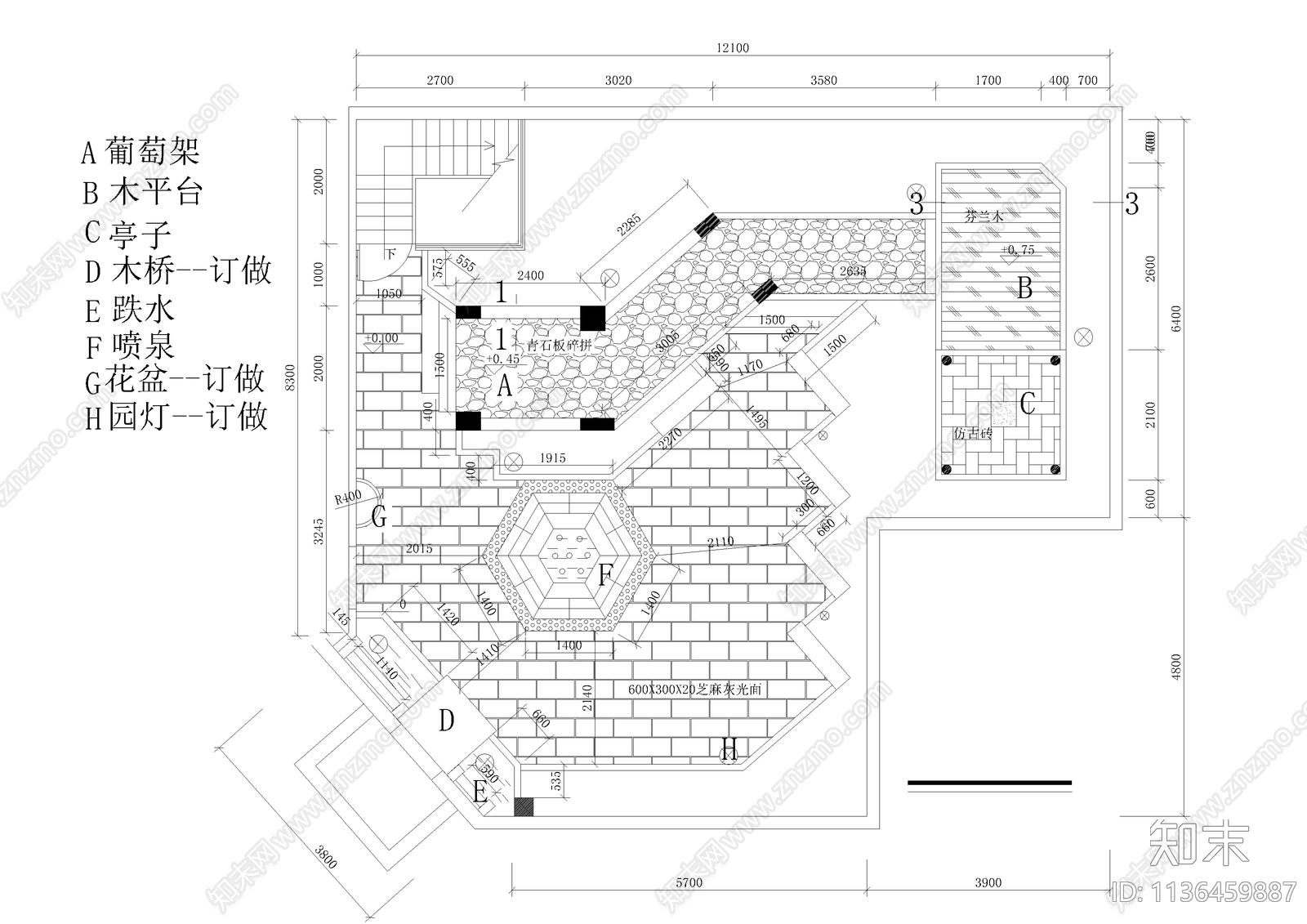 屋顶花园平面布置图施工图下载【ID:1136459887】