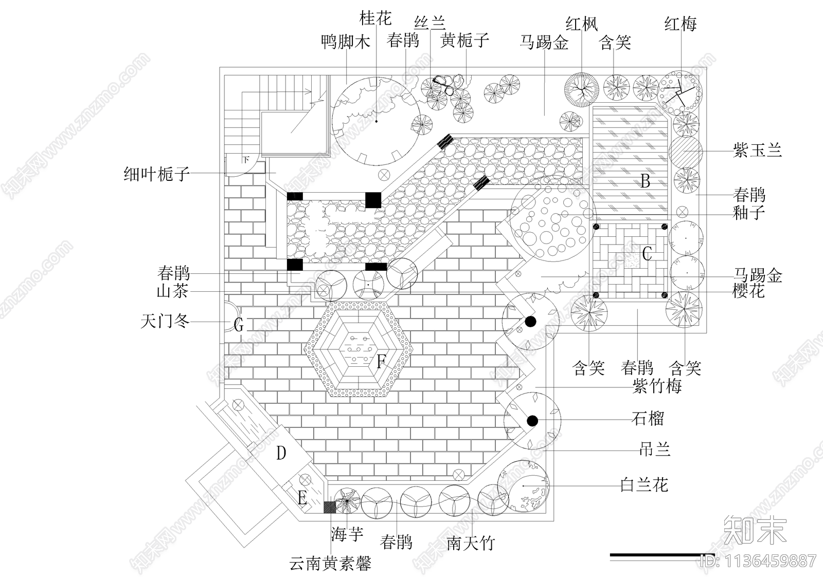 屋顶花园平面布置图施工图下载【ID:1136459887】