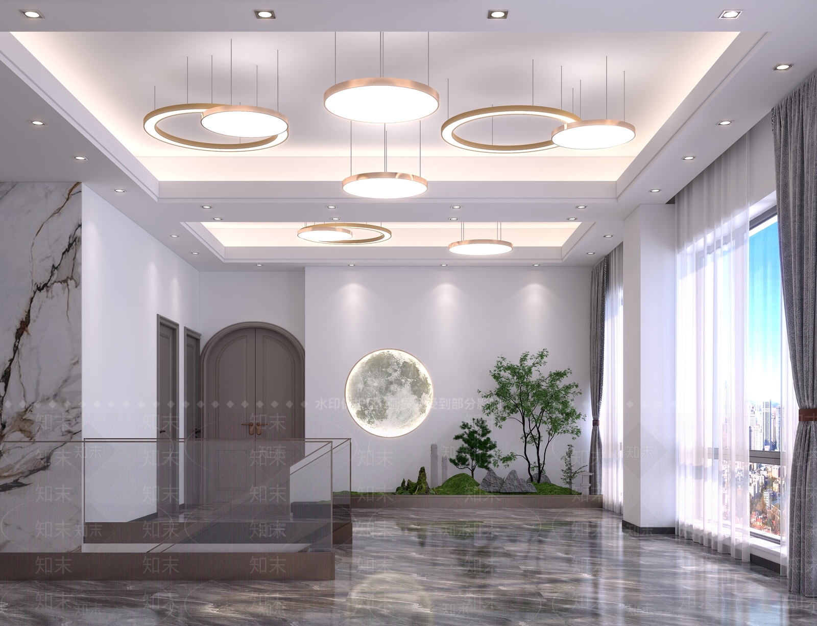 现代公司楼梯间3D模型下载【ID:1136460779】