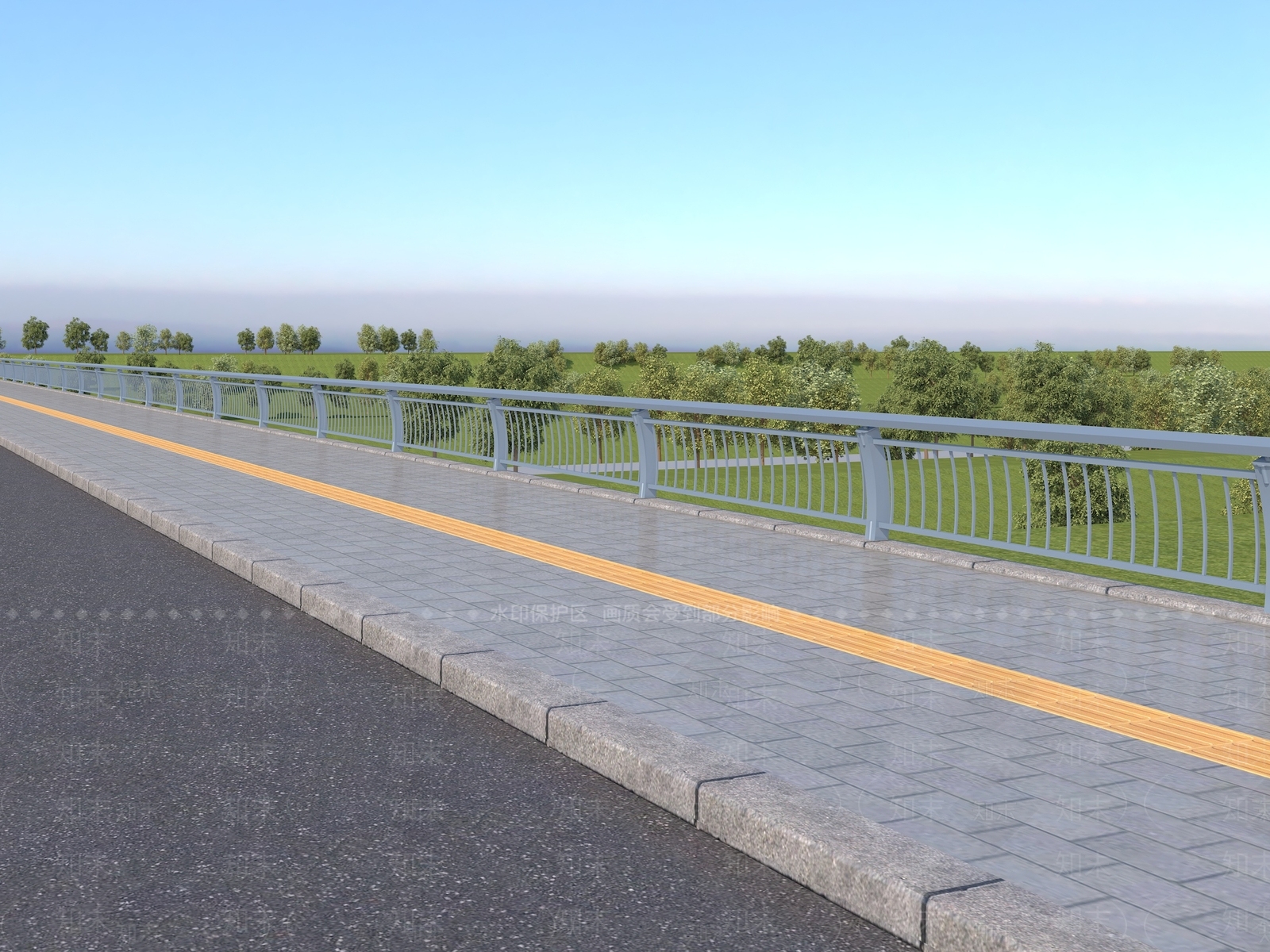 现代桥梁公路护栏3D模型下载【ID:1136460894】