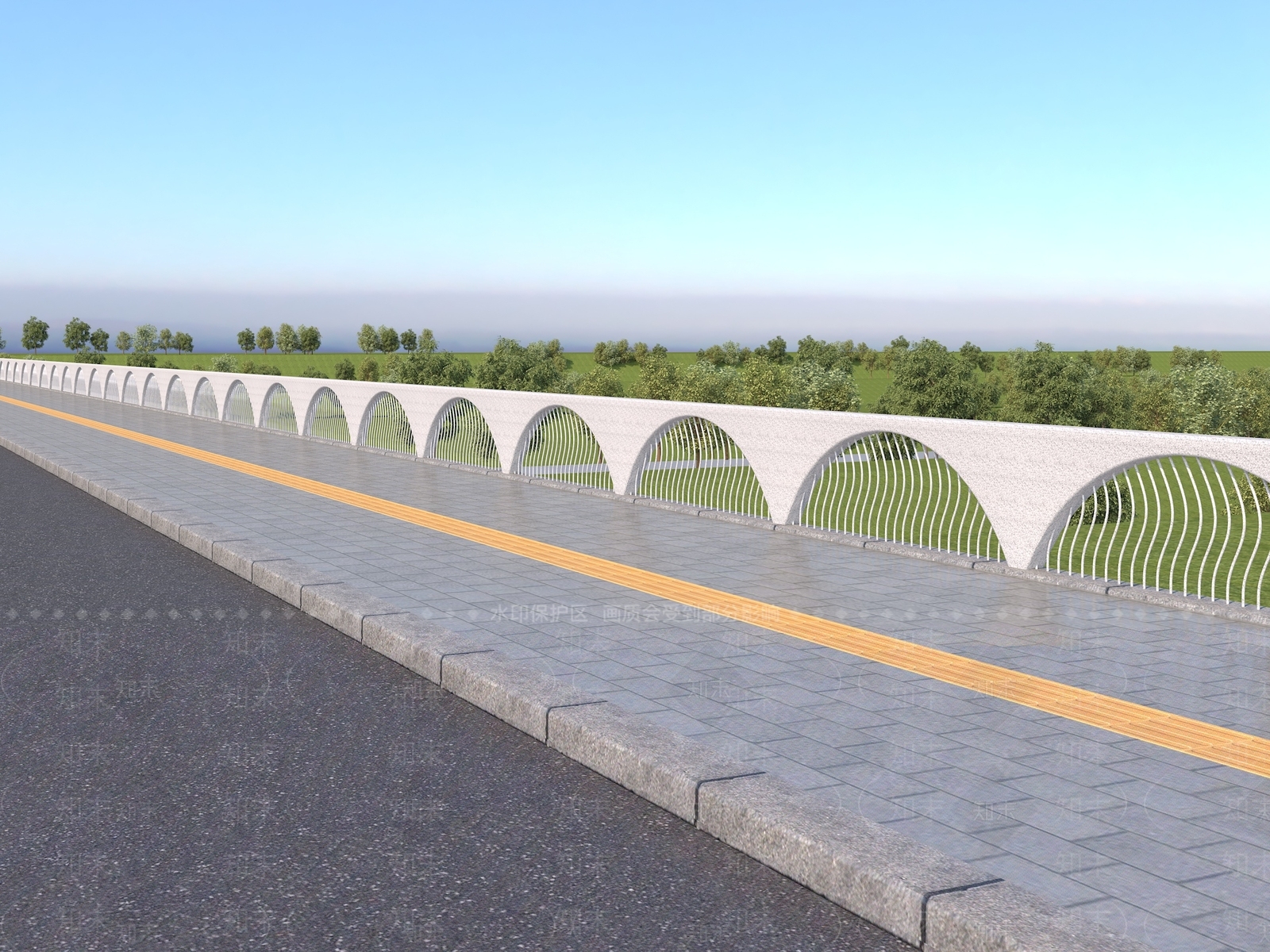 现代桥梁公路护栏3D模型下载【ID:1136461010】