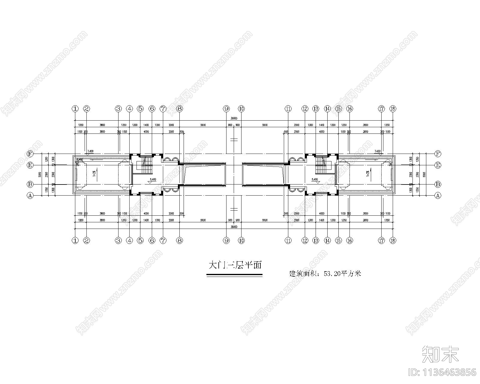 欧式室外大门cad施工图下载【ID:1136463856】