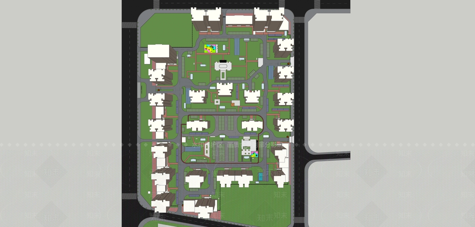 现代小区景观SU模型下载【ID:1136460992】