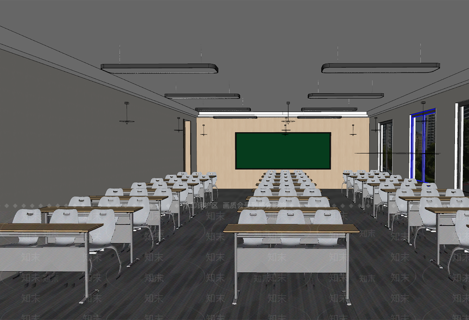 现代学校教室SU模型下载【ID:1136464168】