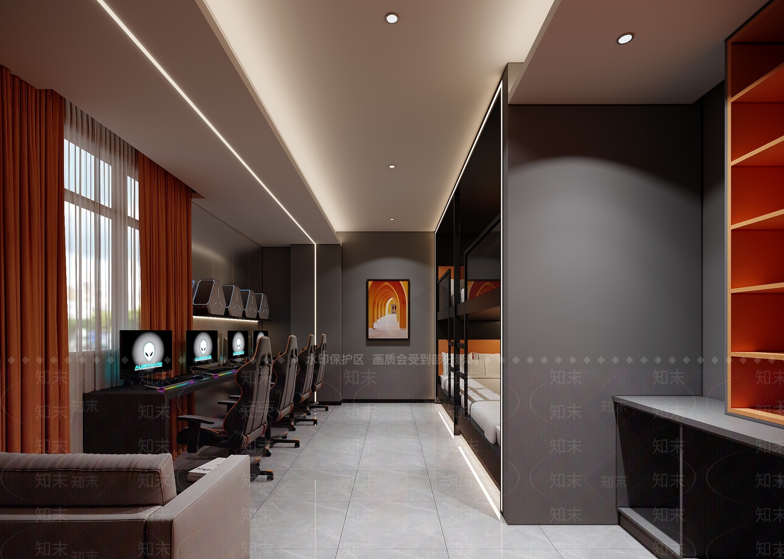 现代电竞房3D模型下载【ID:1136464593】