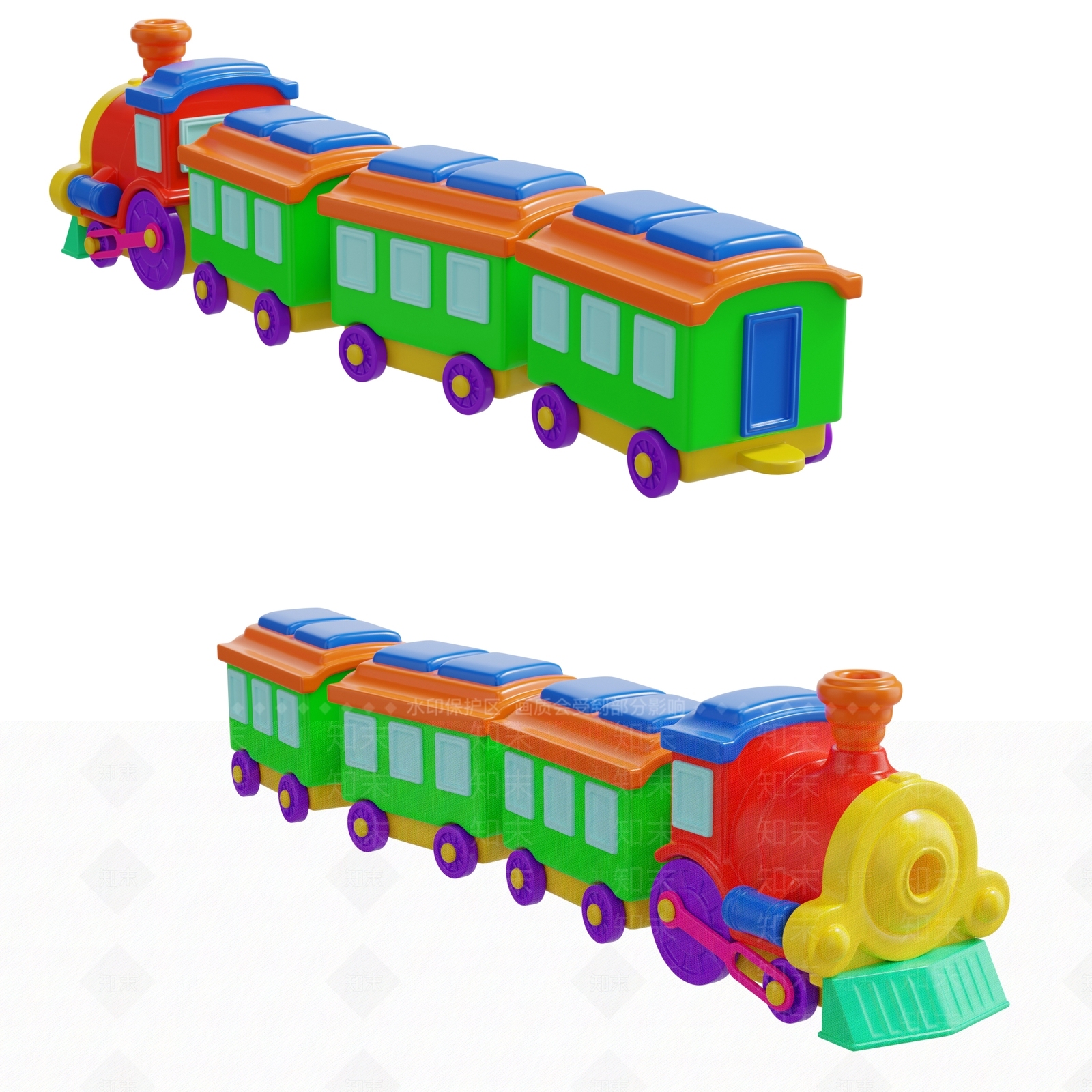 儿童火车玩具3D模型下载【ID:1136465262】