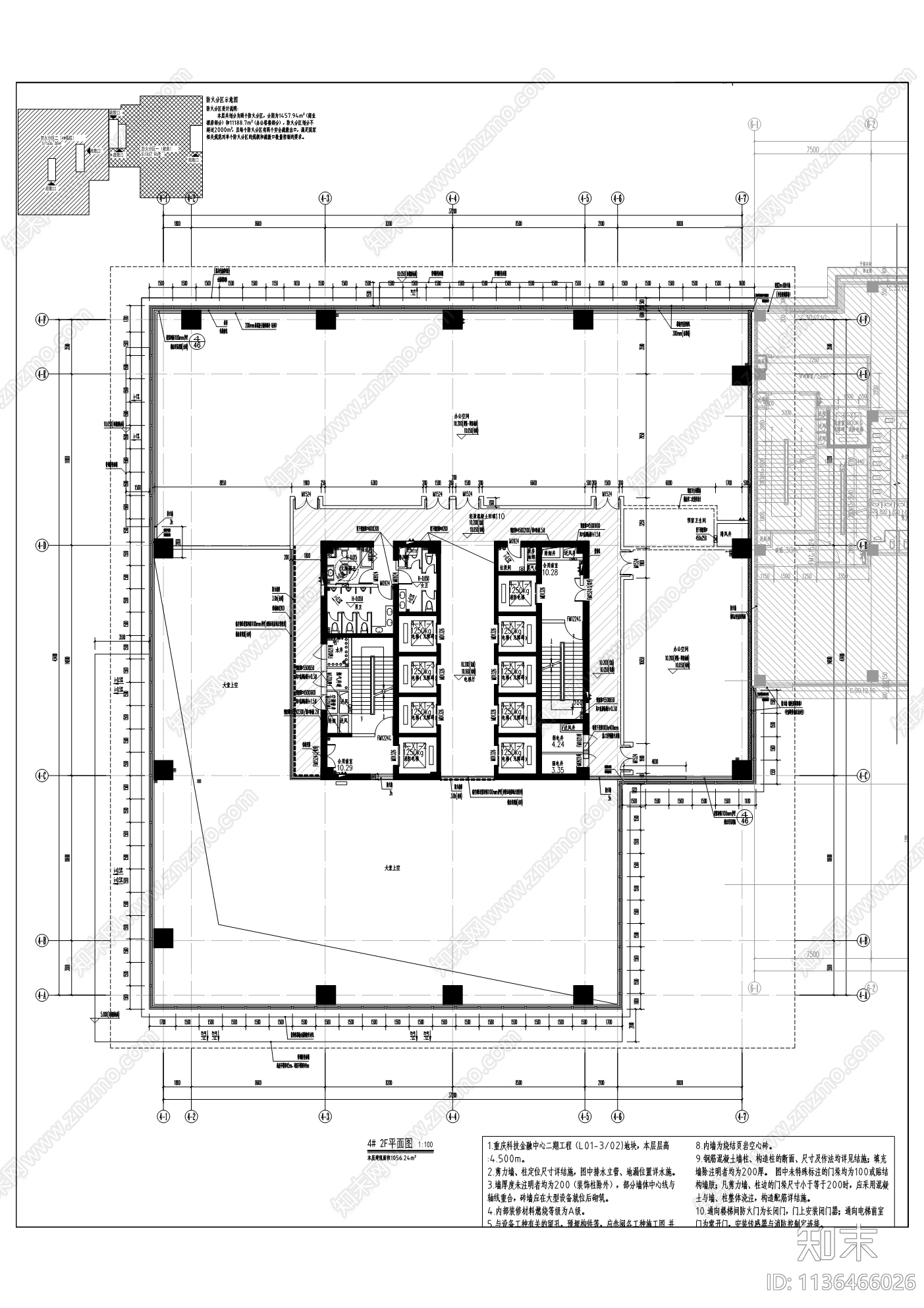 科技金融中心建筑cad施工图下载【ID:1136466026】