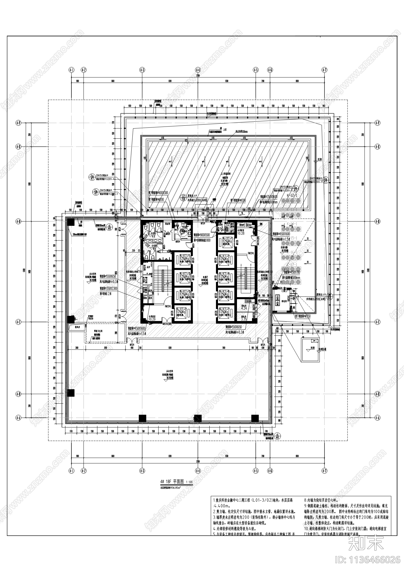 科技金融中心建筑cad施工图下载【ID:1136466026】