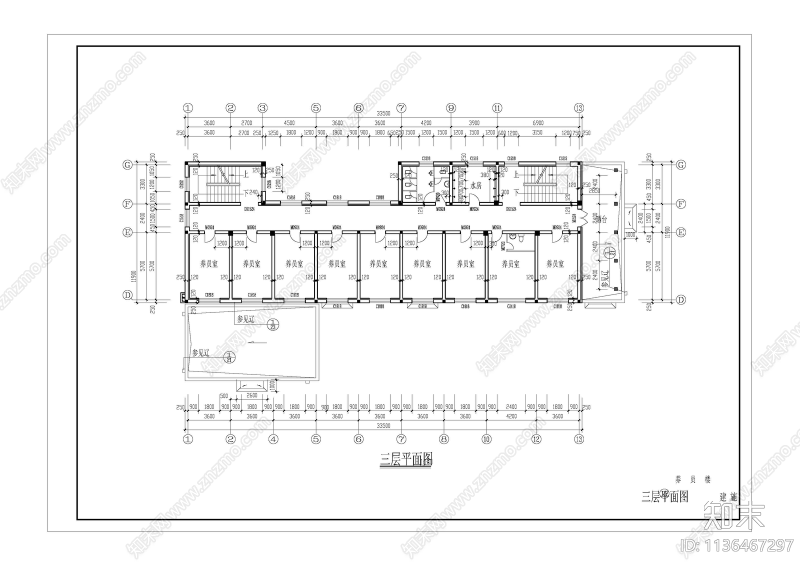 9套养老院建筑cad施工图下载【ID:1136467297】