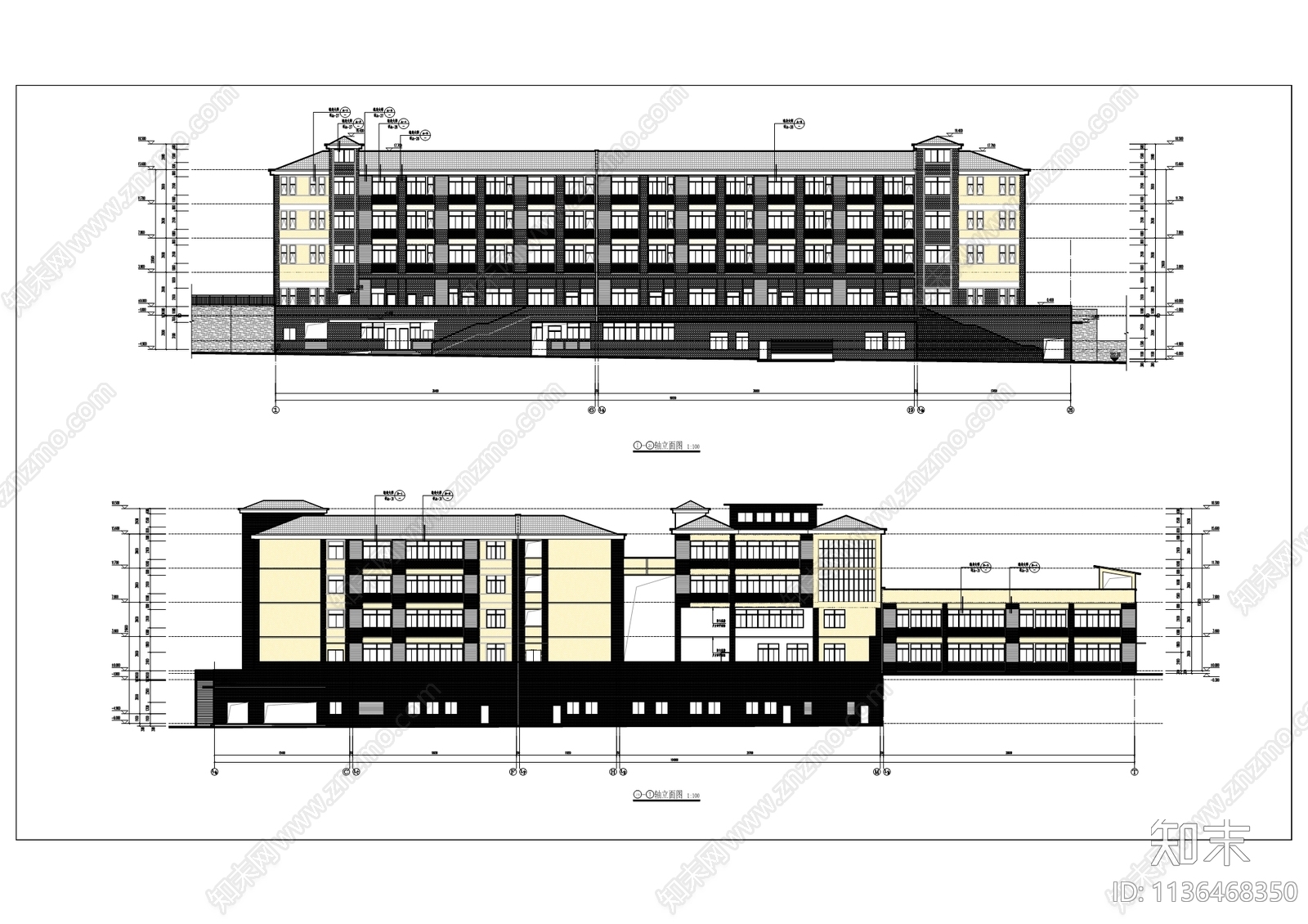 青木关镇小学改扩建工程cad施工图下载【ID:1136468350】