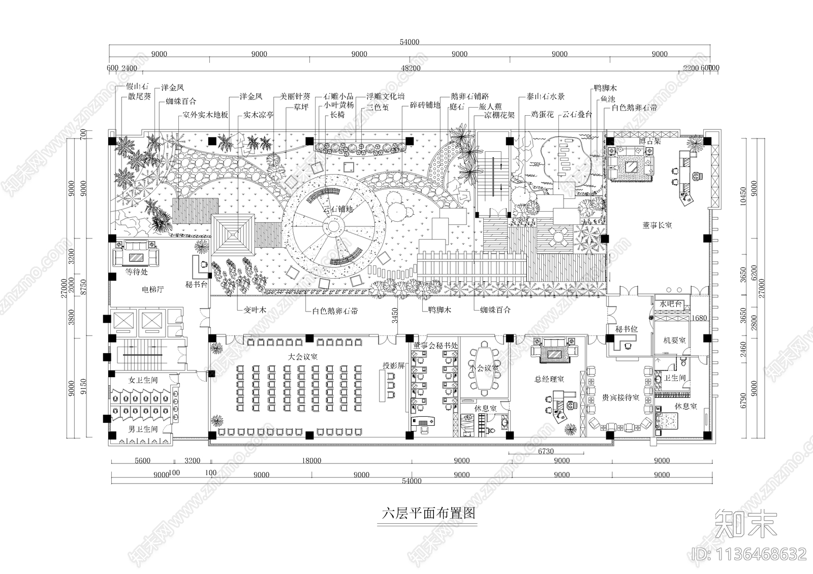 屋顶花园平面布置图施工图下载【ID:1136468632】