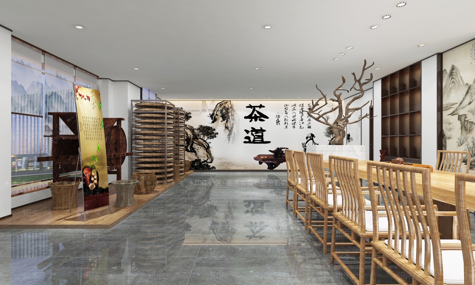 现代茶馆SU模型下载【ID:1136470560】