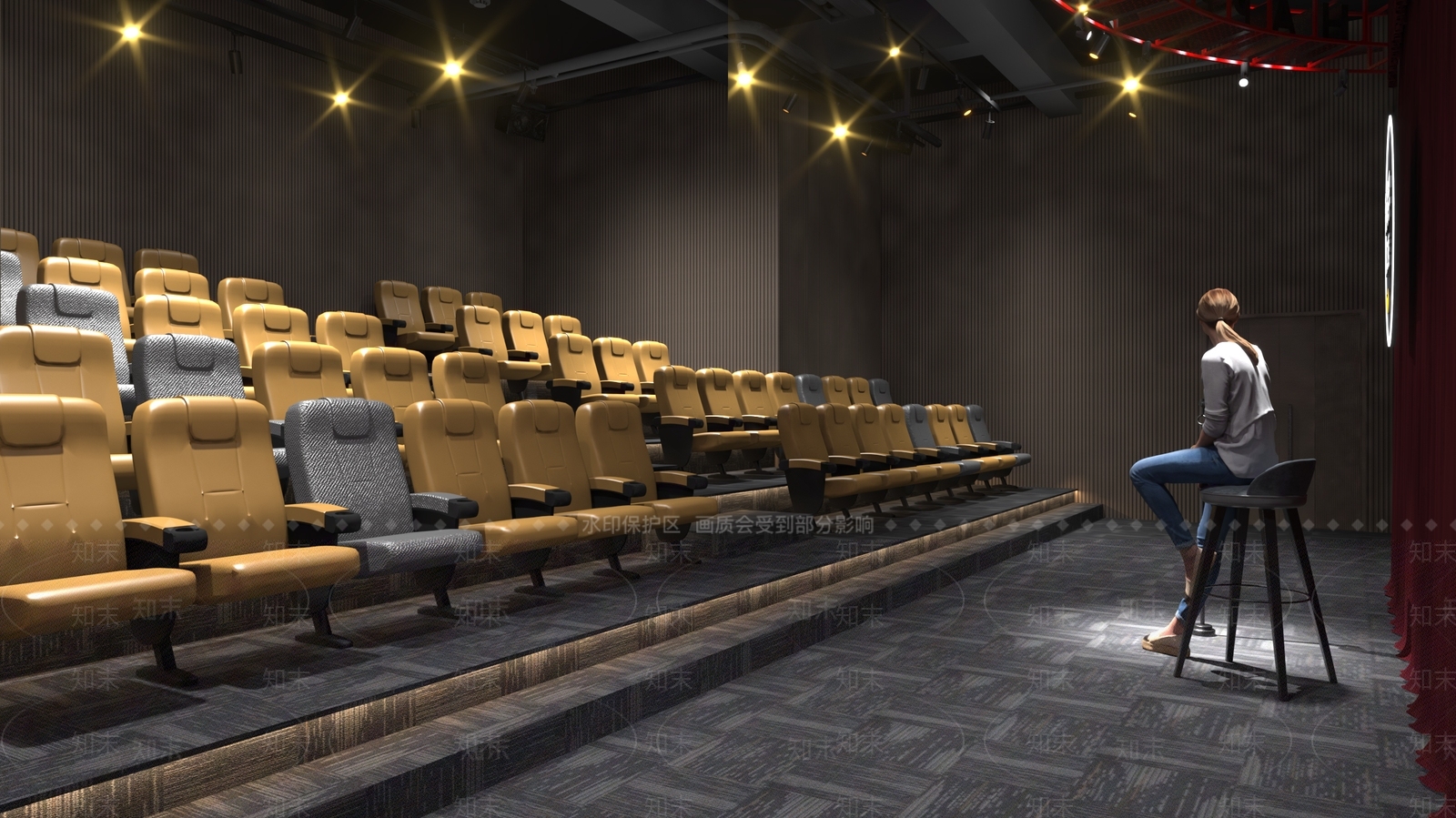 现代脱口秀影音室3D模型下载【ID:1136472794】
