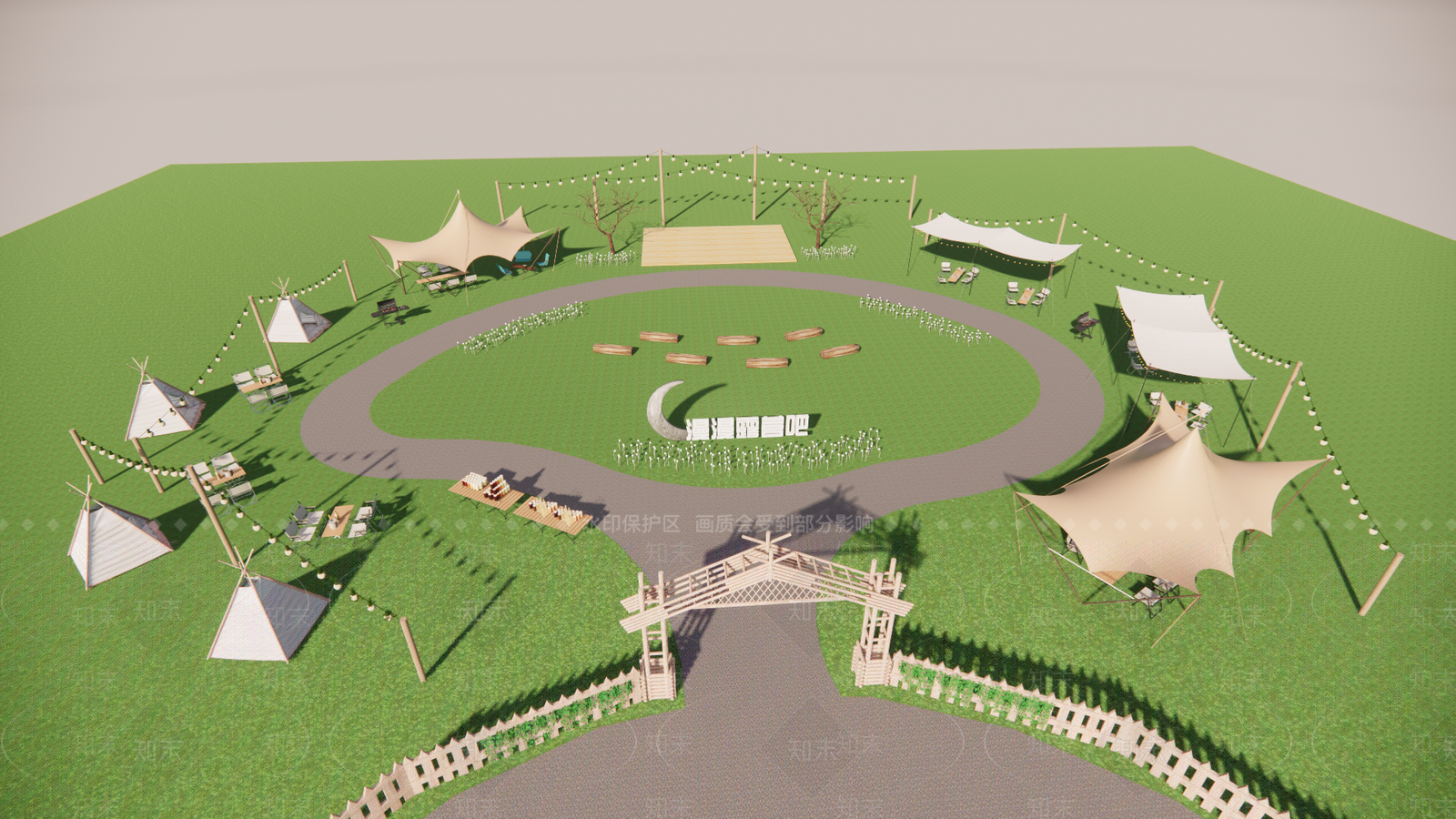 现代乡村公园SU模型下载【ID:1136472717】