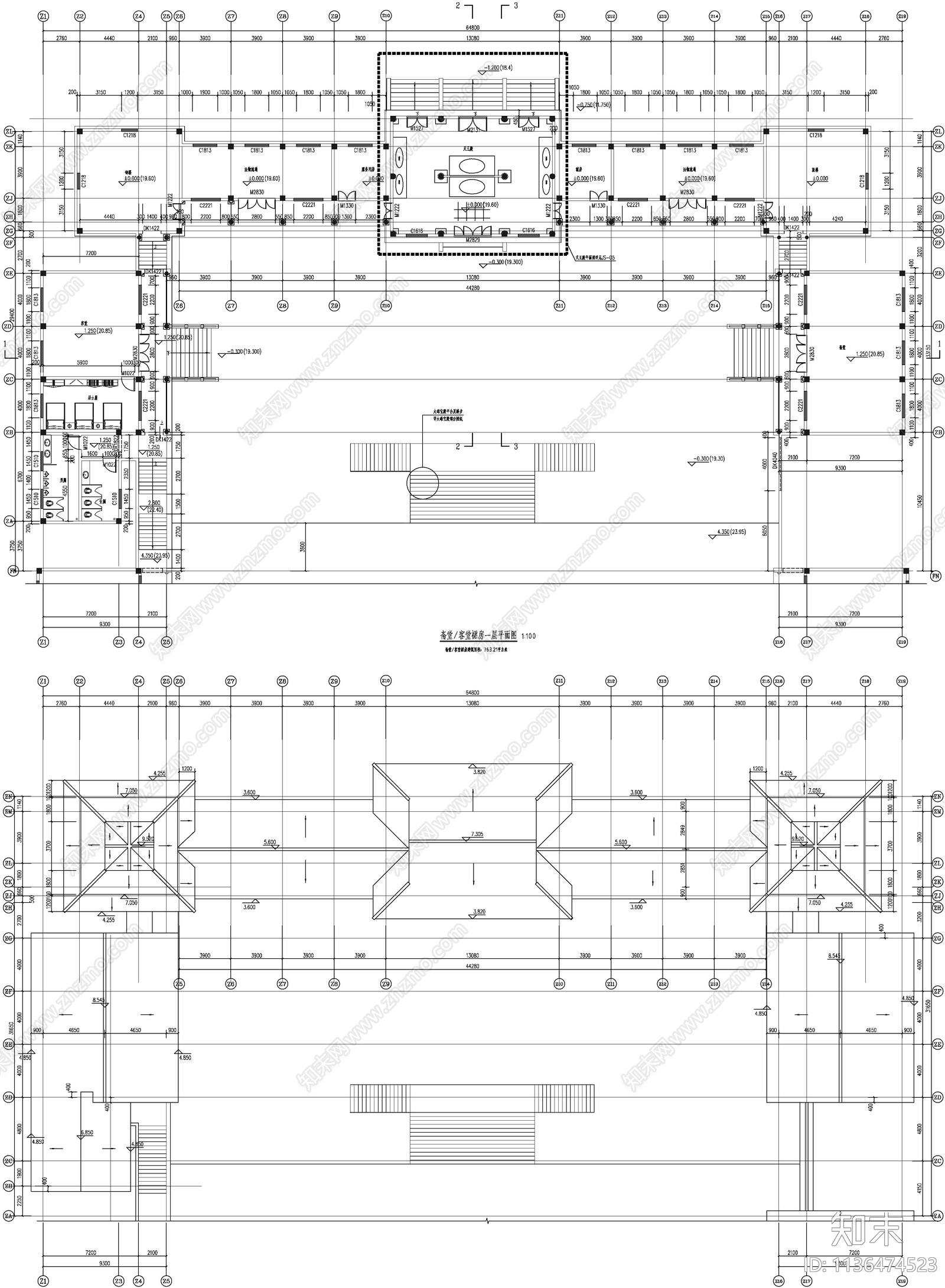 法堂古建筑cad施工图下载【ID:1136474523】