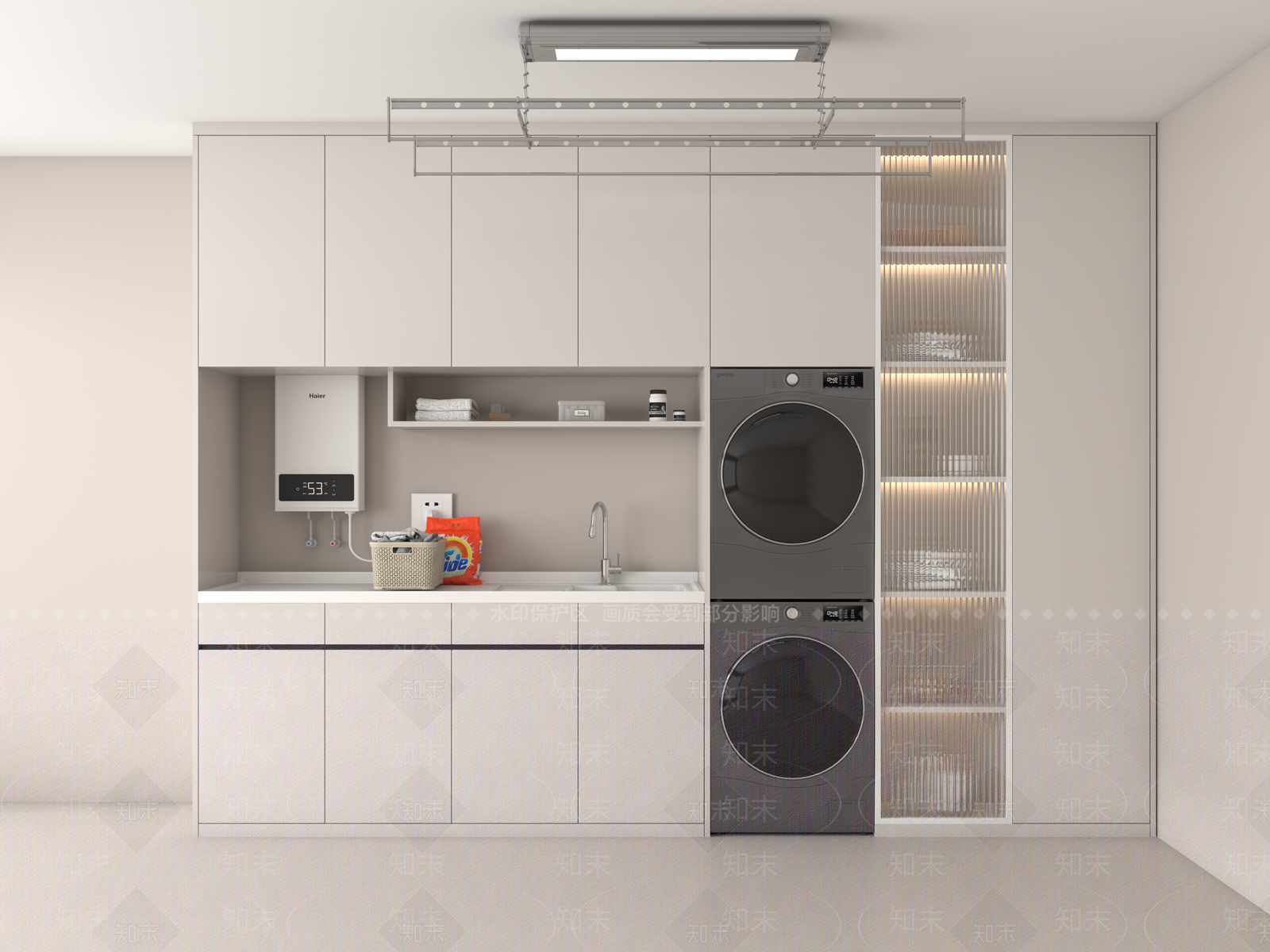 现代洗衣机柜3D模型下载【ID:1136474932】