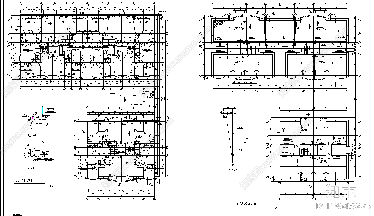 宏润阳光花园居民小区建筑图施工cad施工图下载【ID:1136479475】