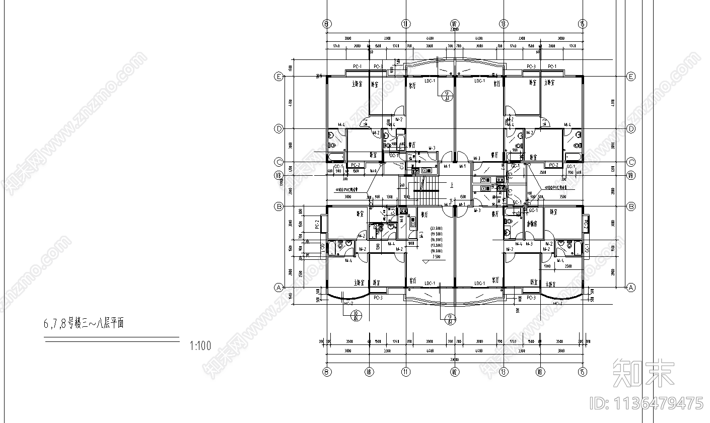 宏润阳光花园居民小区建筑图施工cad施工图下载【ID:1136479475】