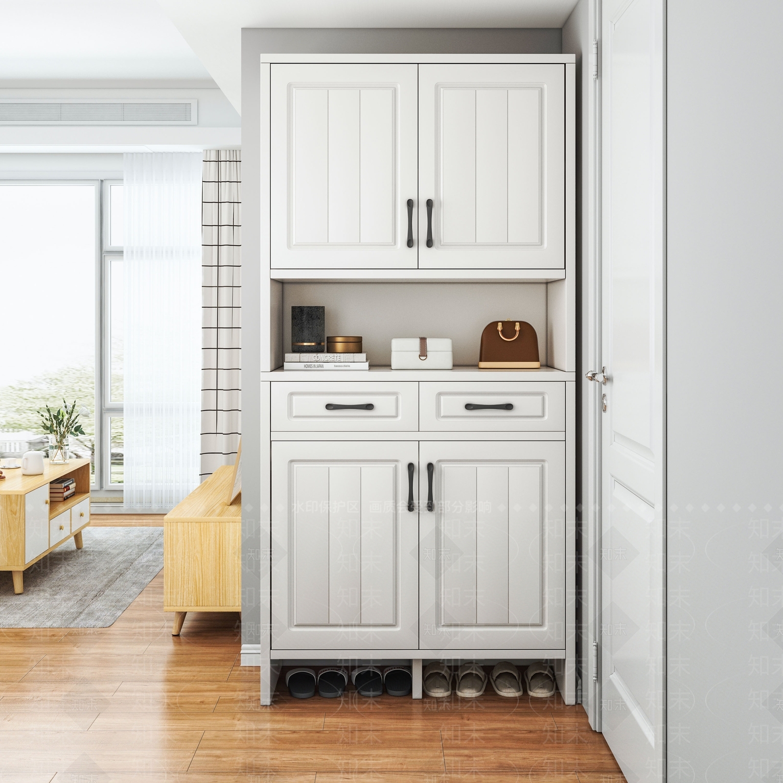 现代门厅鞋柜3D模型下载【ID:1136546649】