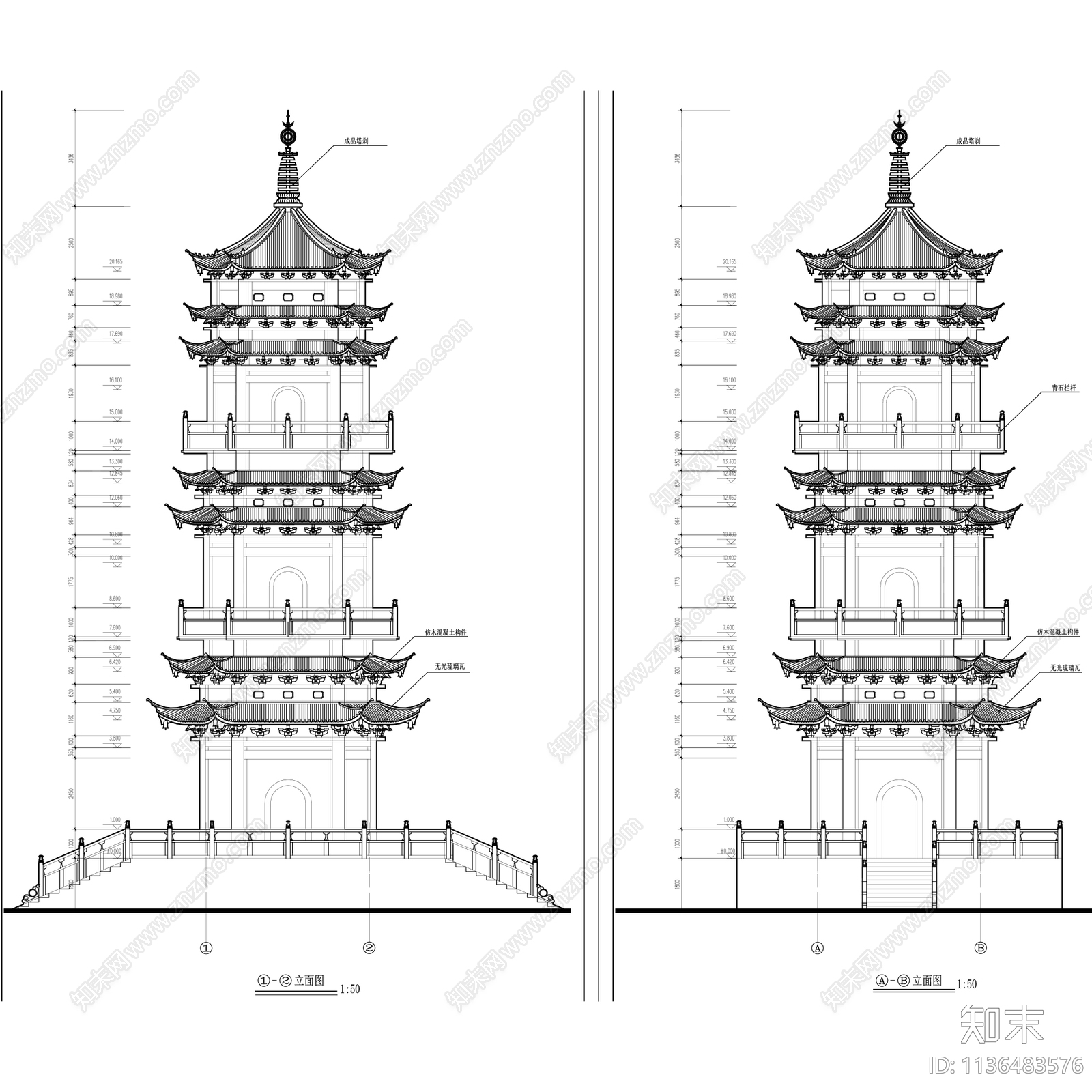 中式古建筑宗教寺庙180套施工图下载【ID:1136483576】