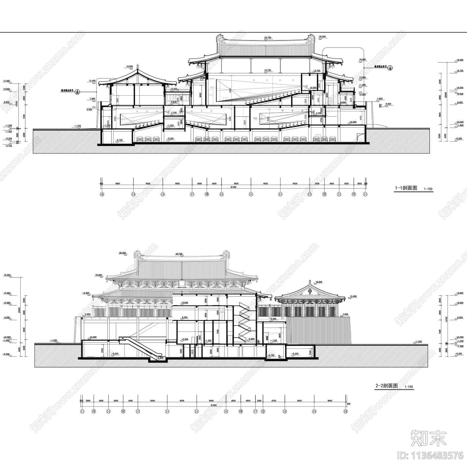 中式古建筑宗教寺庙180套施工图下载【ID:1136483576】