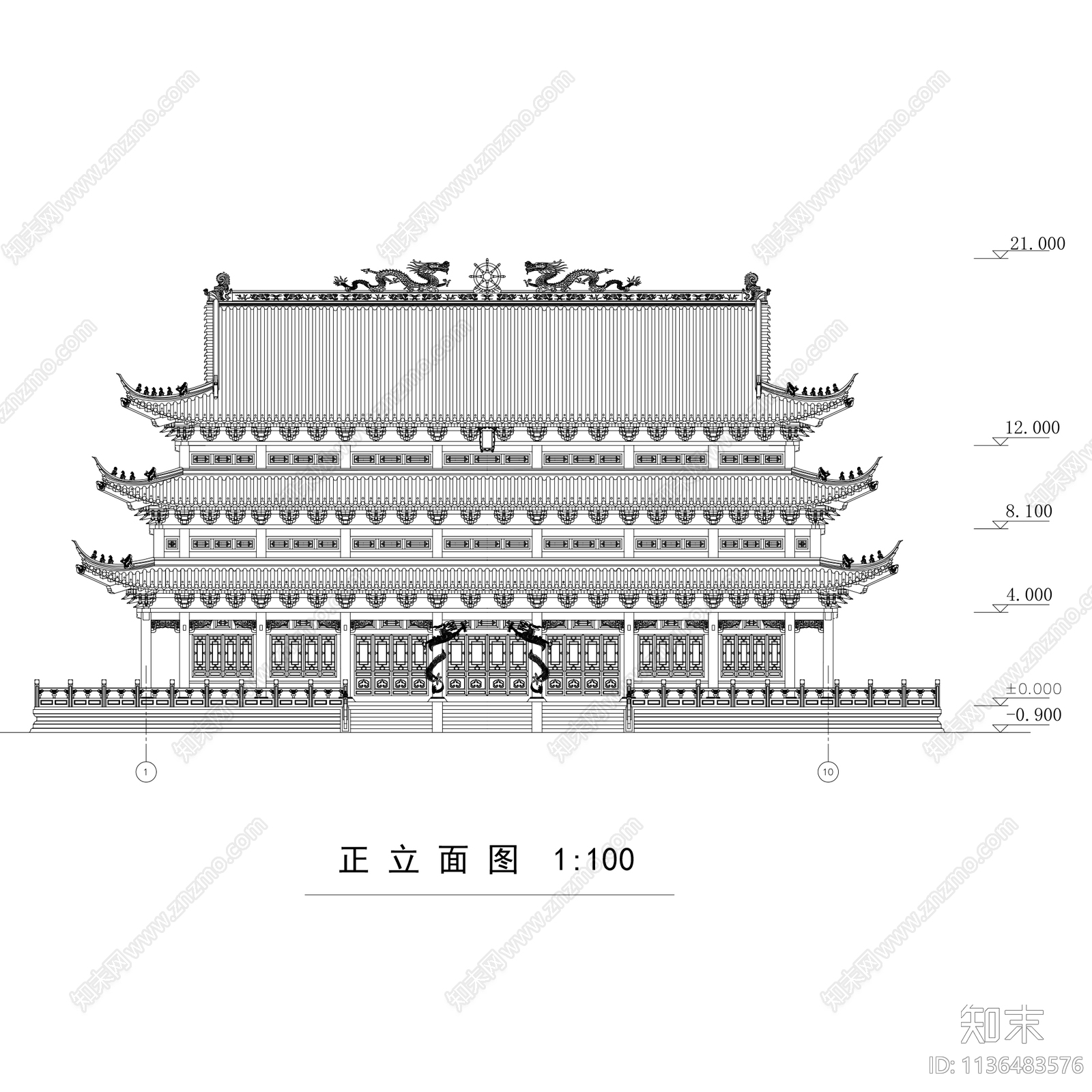 中式古建筑宗教寺庙180套施工图下载【ID:1136483576】