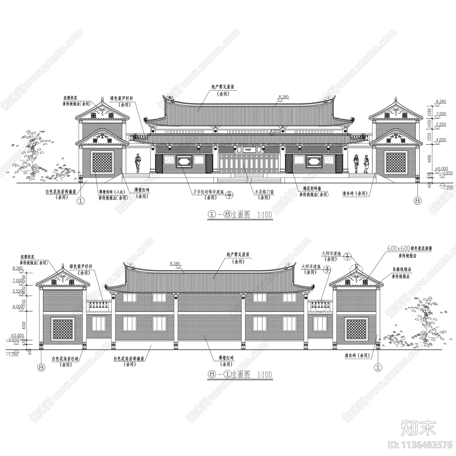 中式古建筑宗教寺庙180套施工图下载【ID:1136483576】