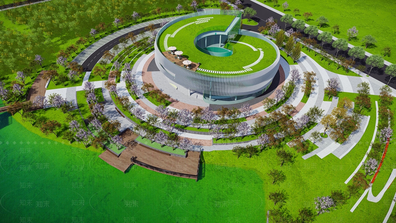 现代景观公园SU模型下载【ID:1136486436】
