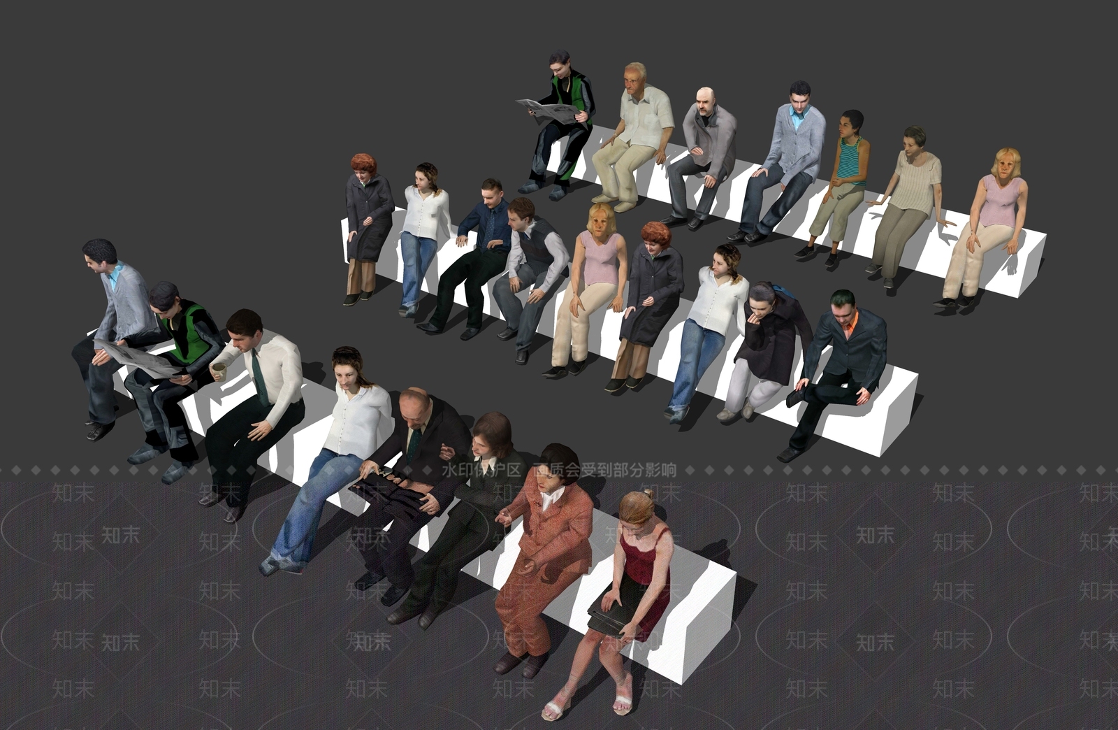 坐姿人物SU模型下载【ID:1136492903】