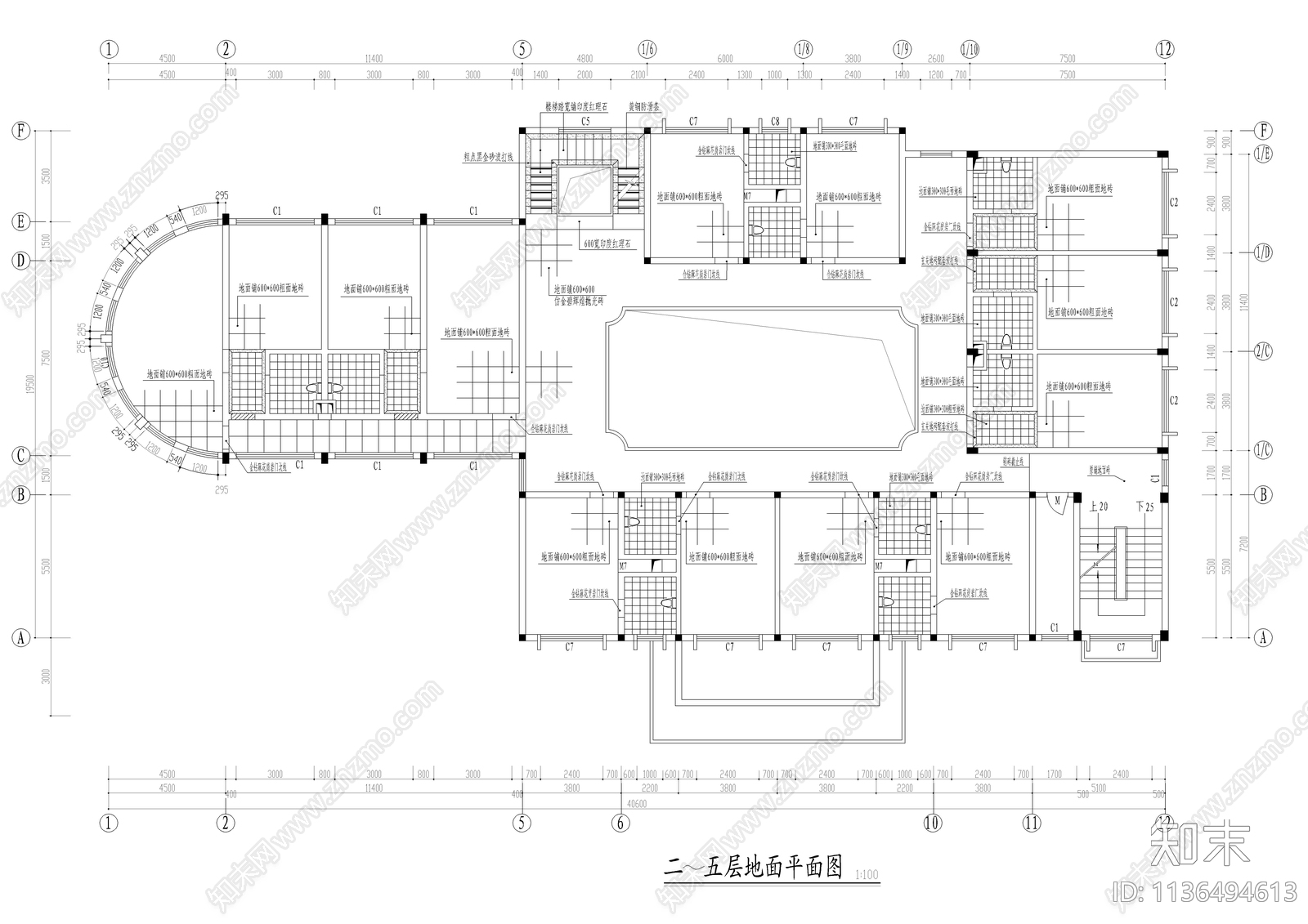 某宾馆装修cad施工图下载【ID:1136494613】
