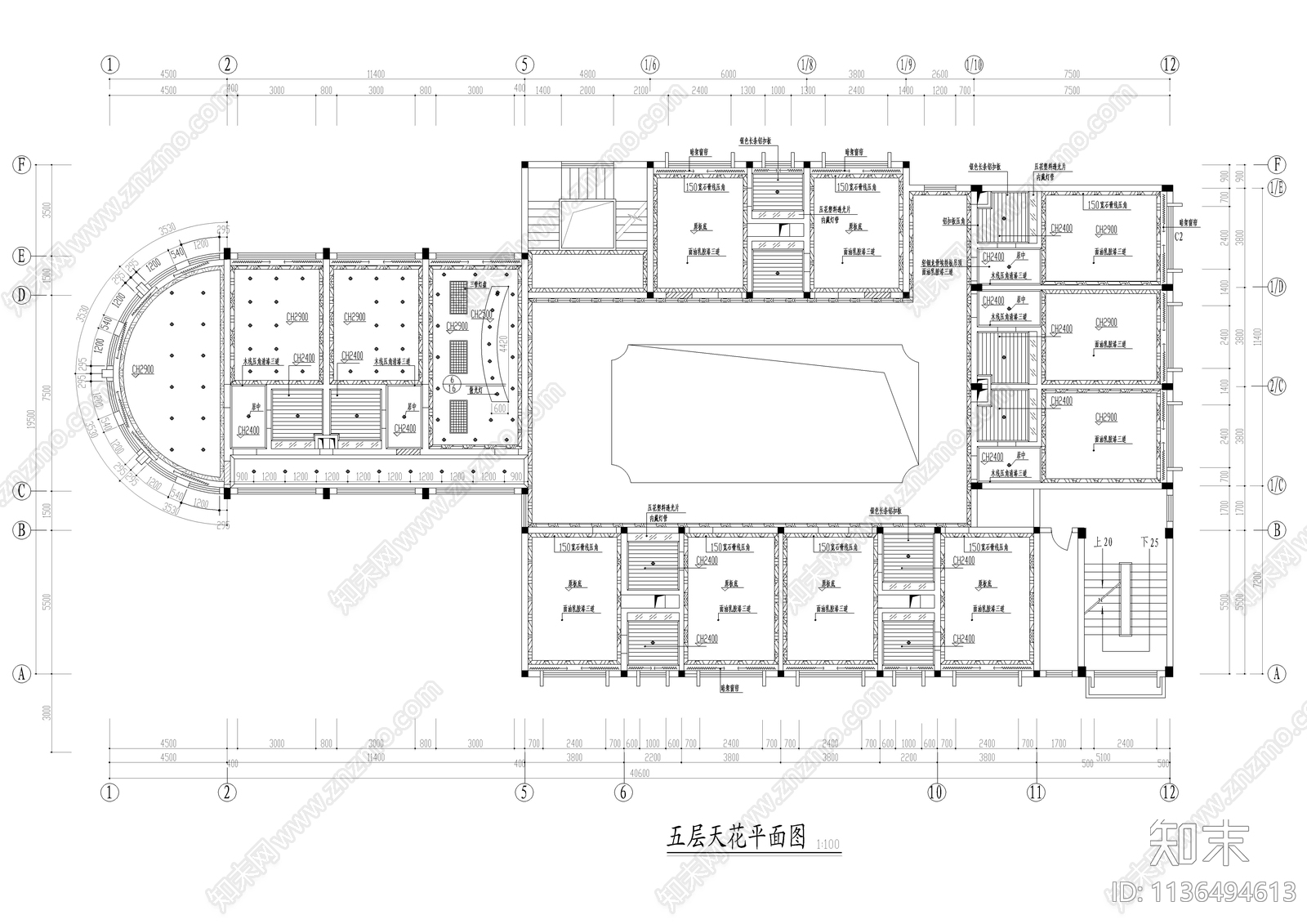 某宾馆装修cad施工图下载【ID:1136494613】