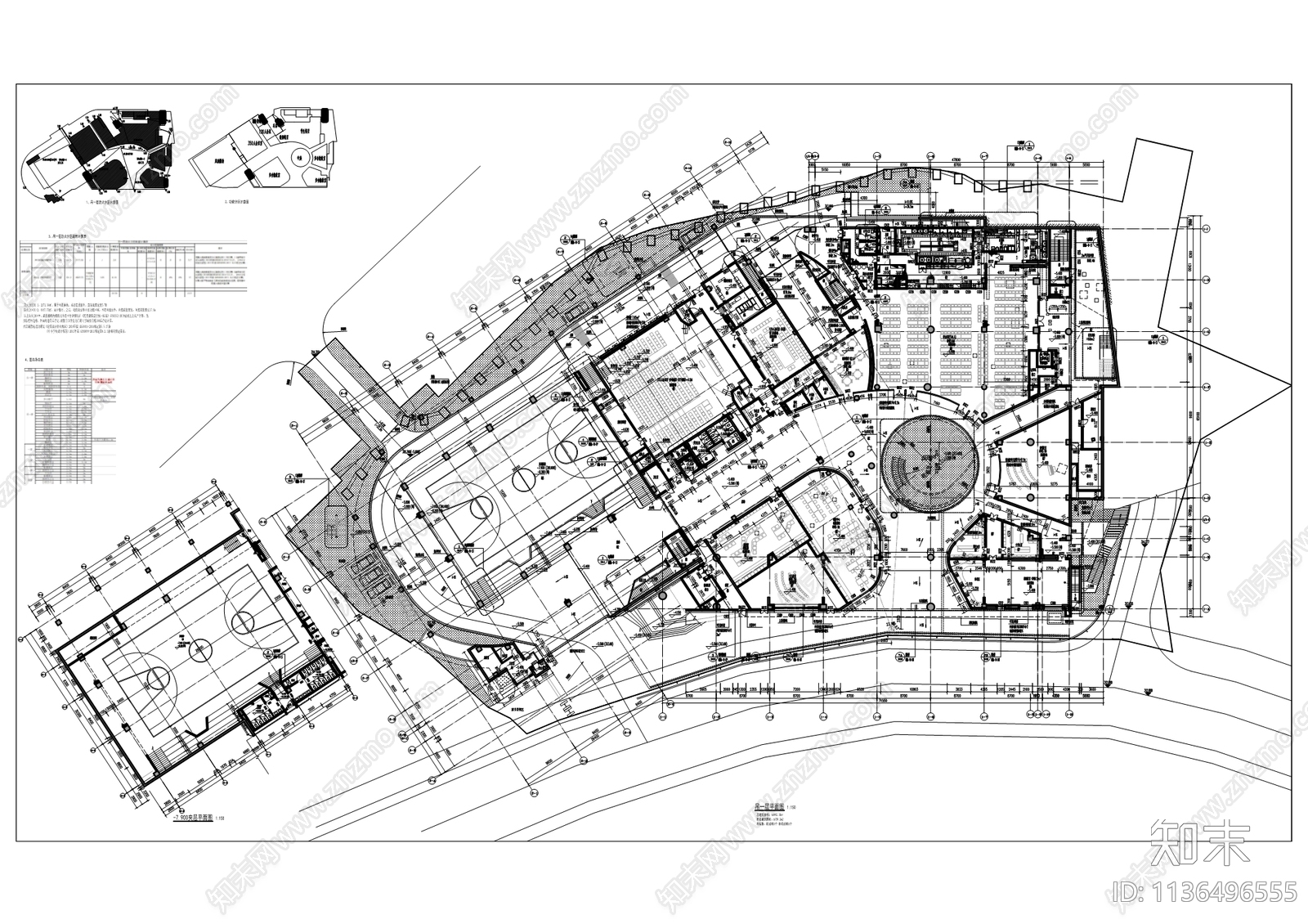 桂花园小学建筑cad施工图下载【ID:1136496555】