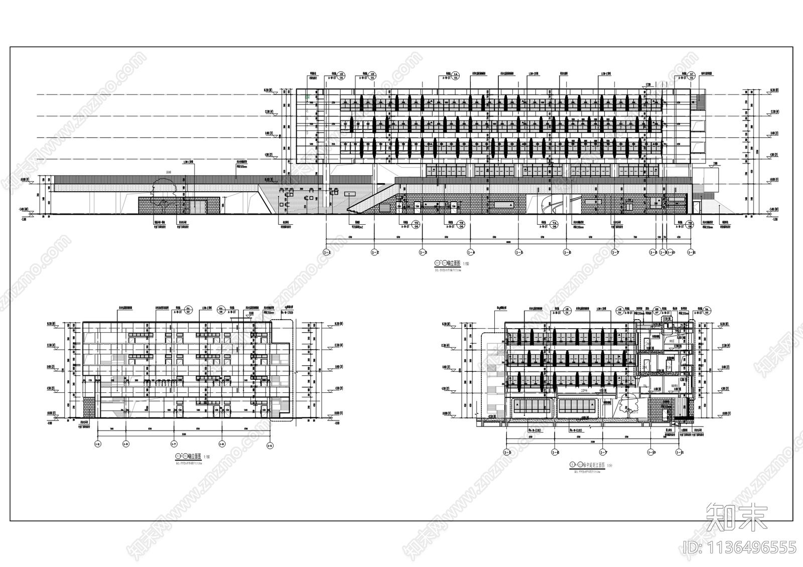 桂花园小学建筑cad施工图下载【ID:1136496555】