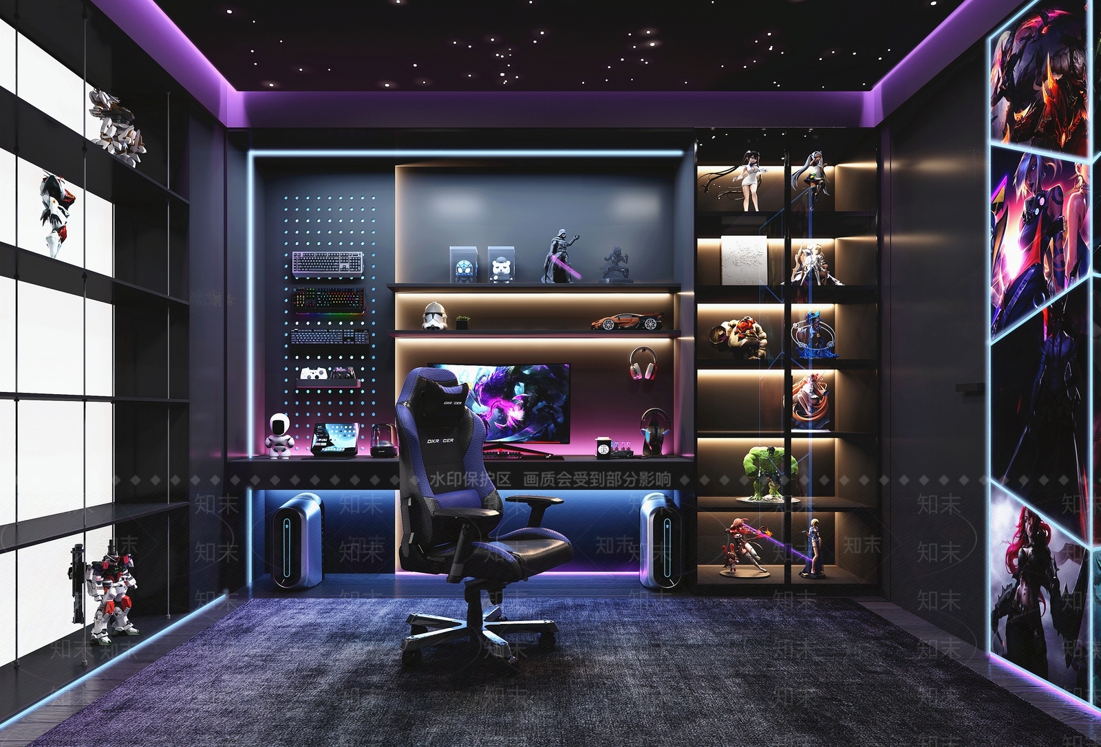 现代电竞房3D模型下载【ID:1136496694】