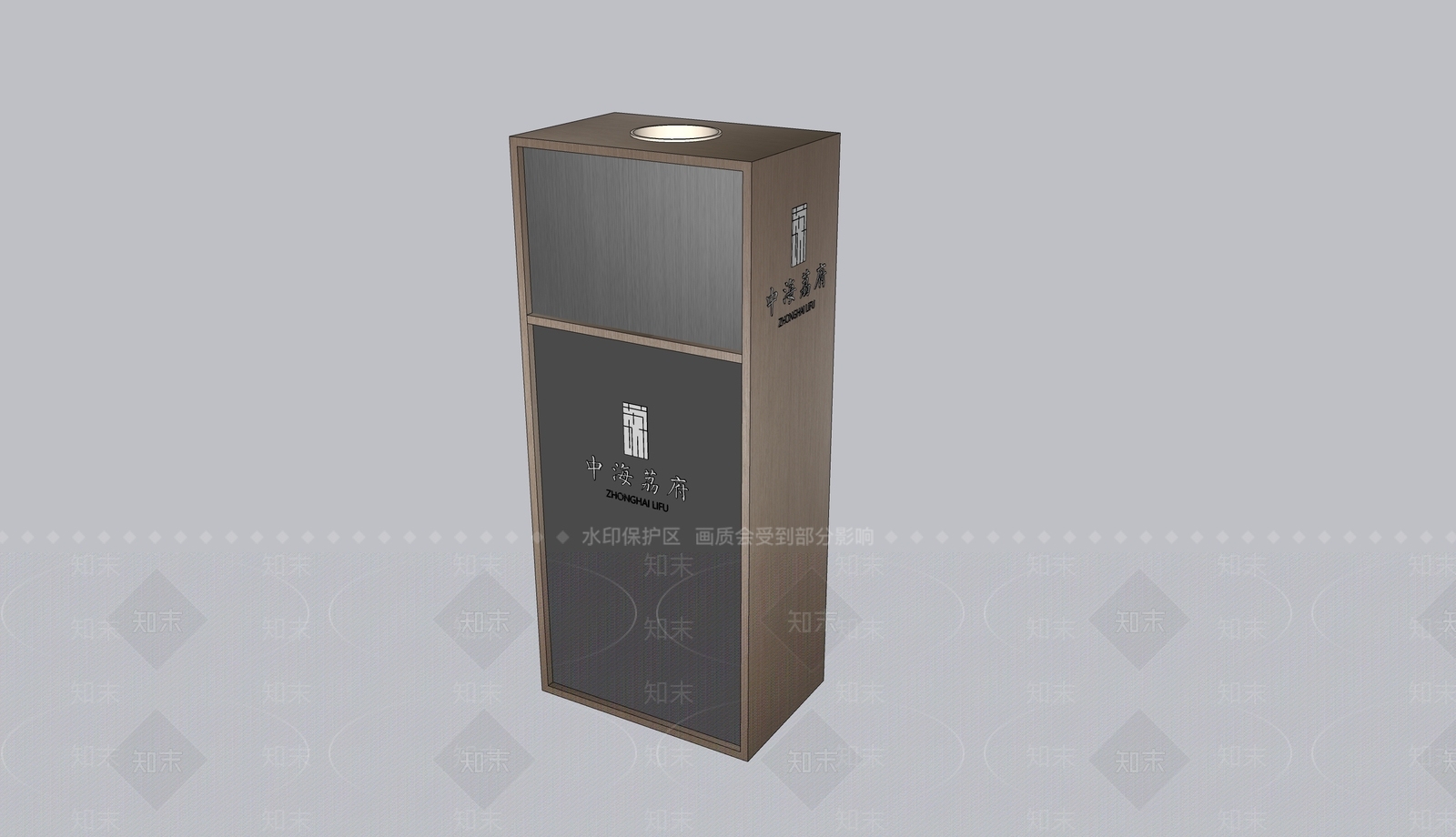 现代户外垃圾桶SU模型下载【ID:1136500163】