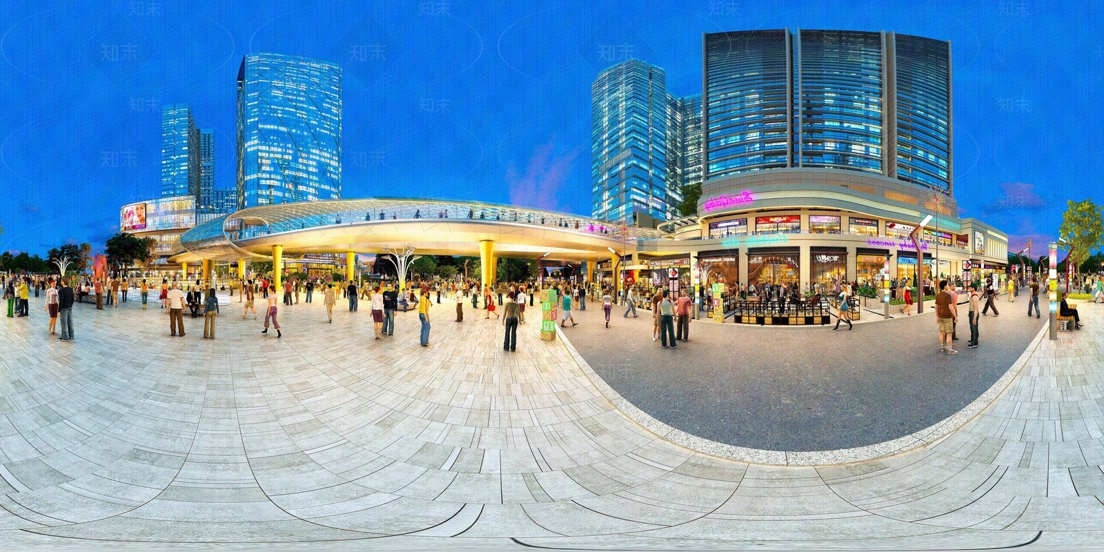 HDR商业街入口贴图下载【ID:1136501857】